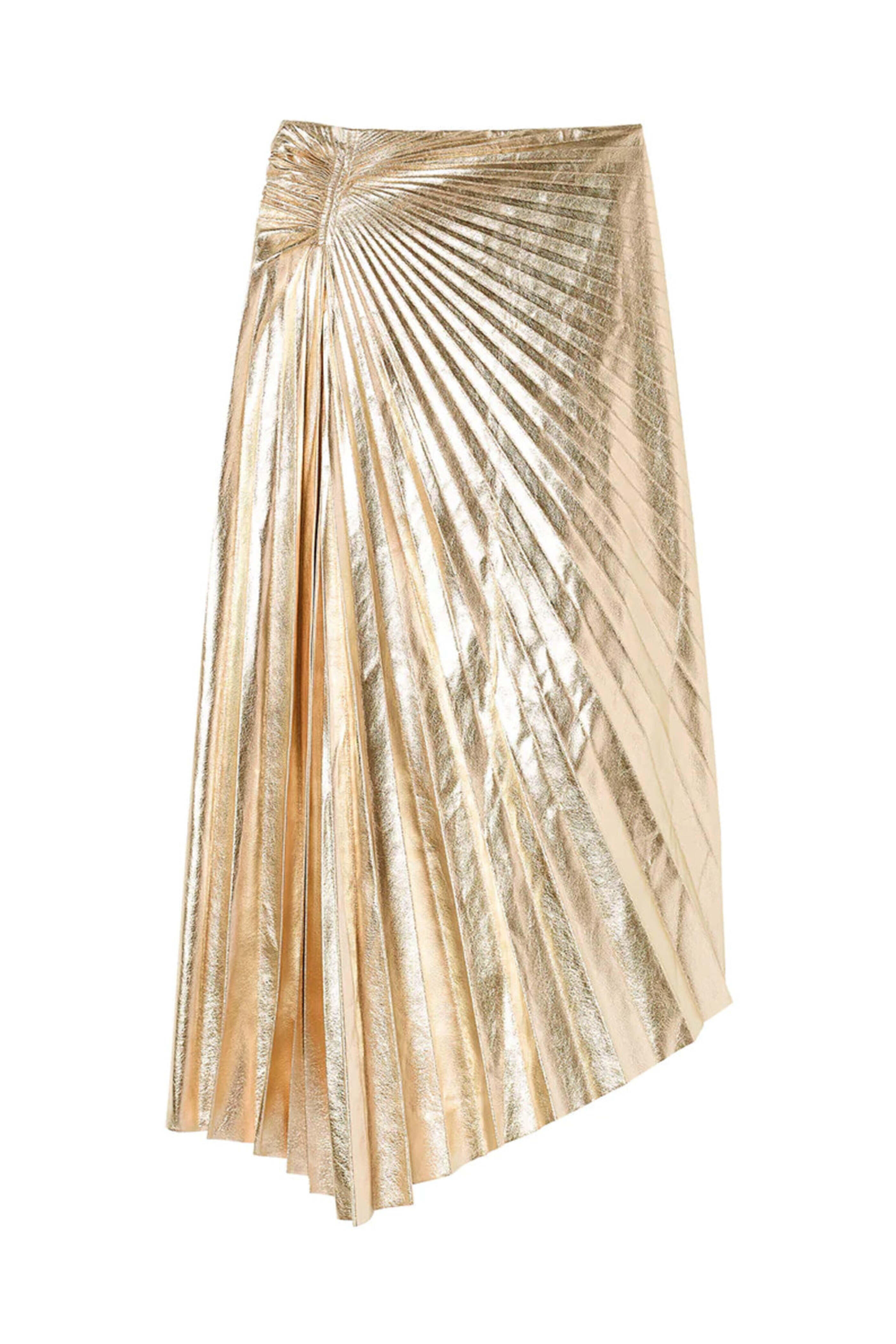 A.L.C. - Pale Gold Pleated Tori Skirt