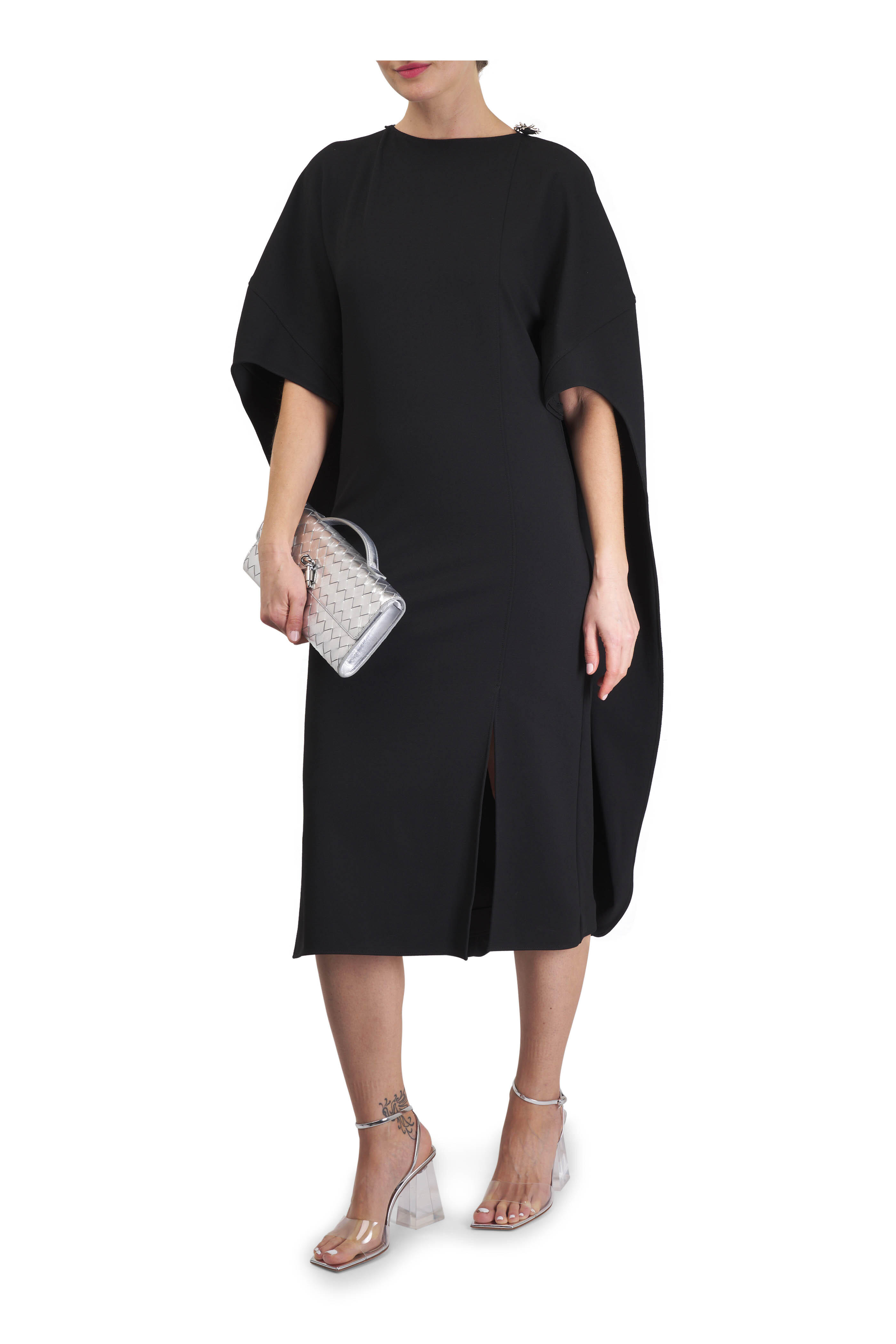 Bottega Veneta - Andiamo Metallic Silver Intrecciato Leather Clutch