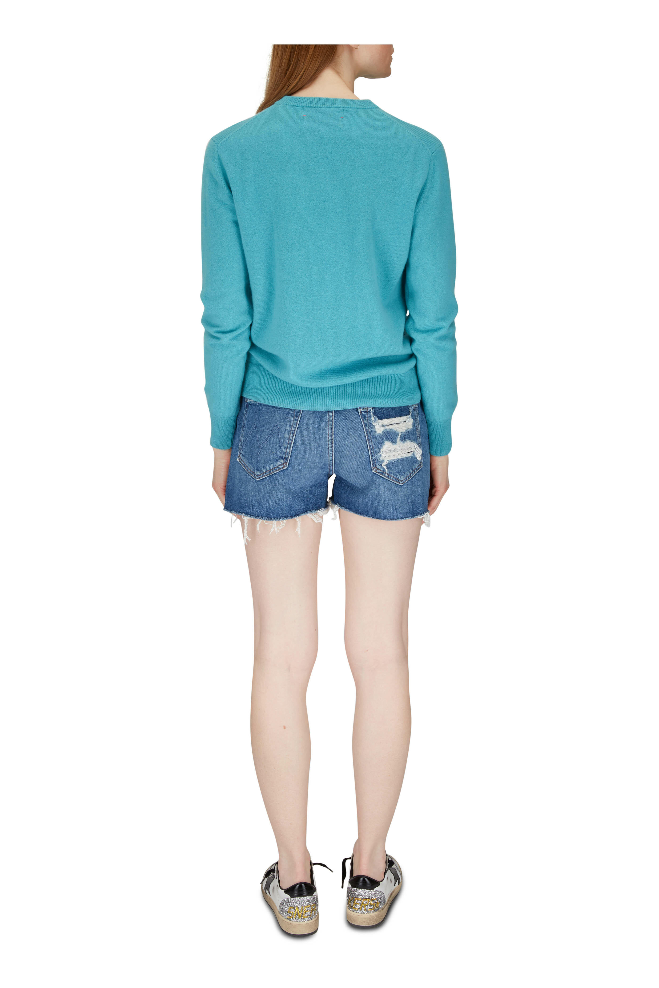 Golden Goose - Ballstar White Leather & Glitter Heel Sneaker