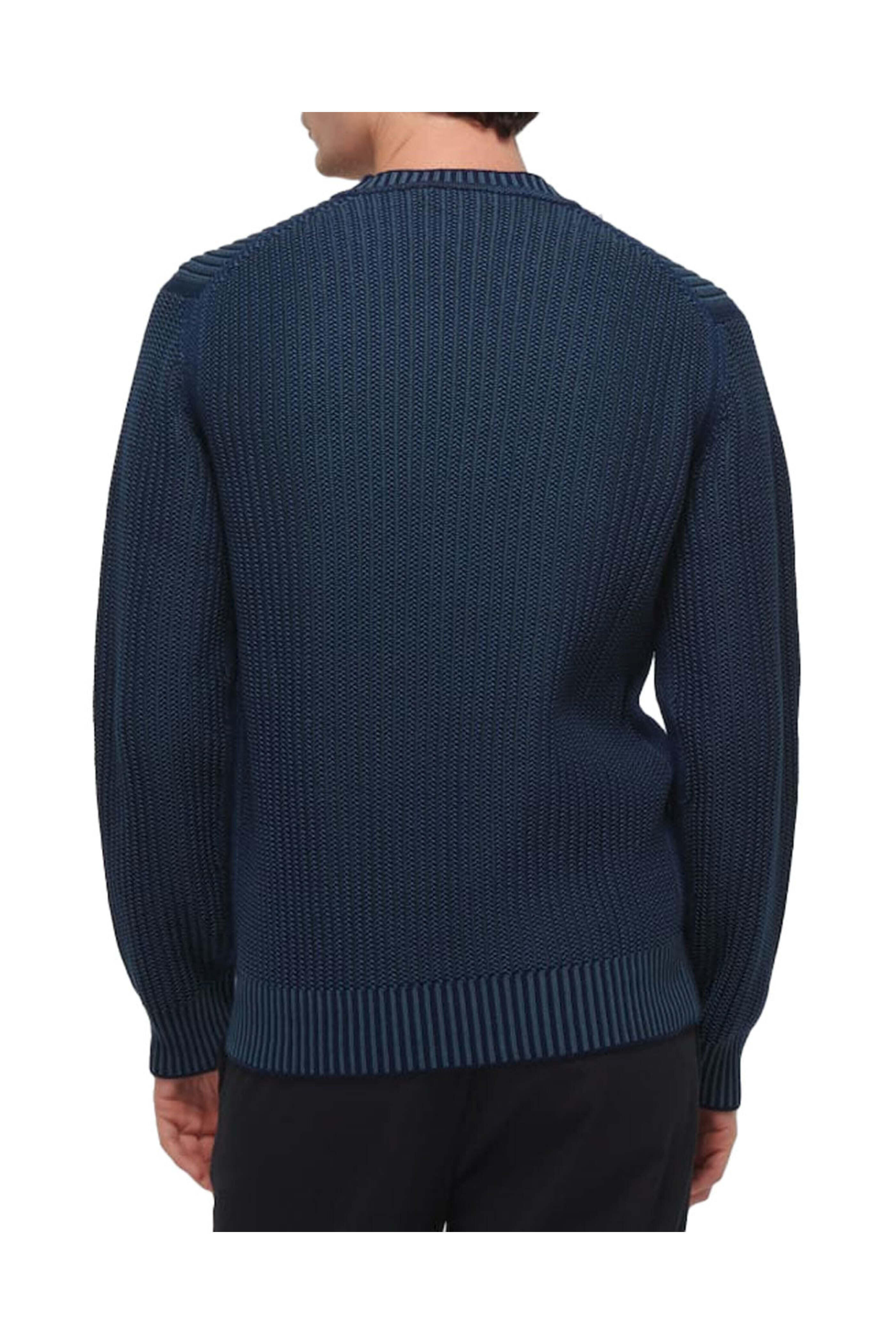 Zegna - Blue Rib Knit Cashmere and Cotton Sweater