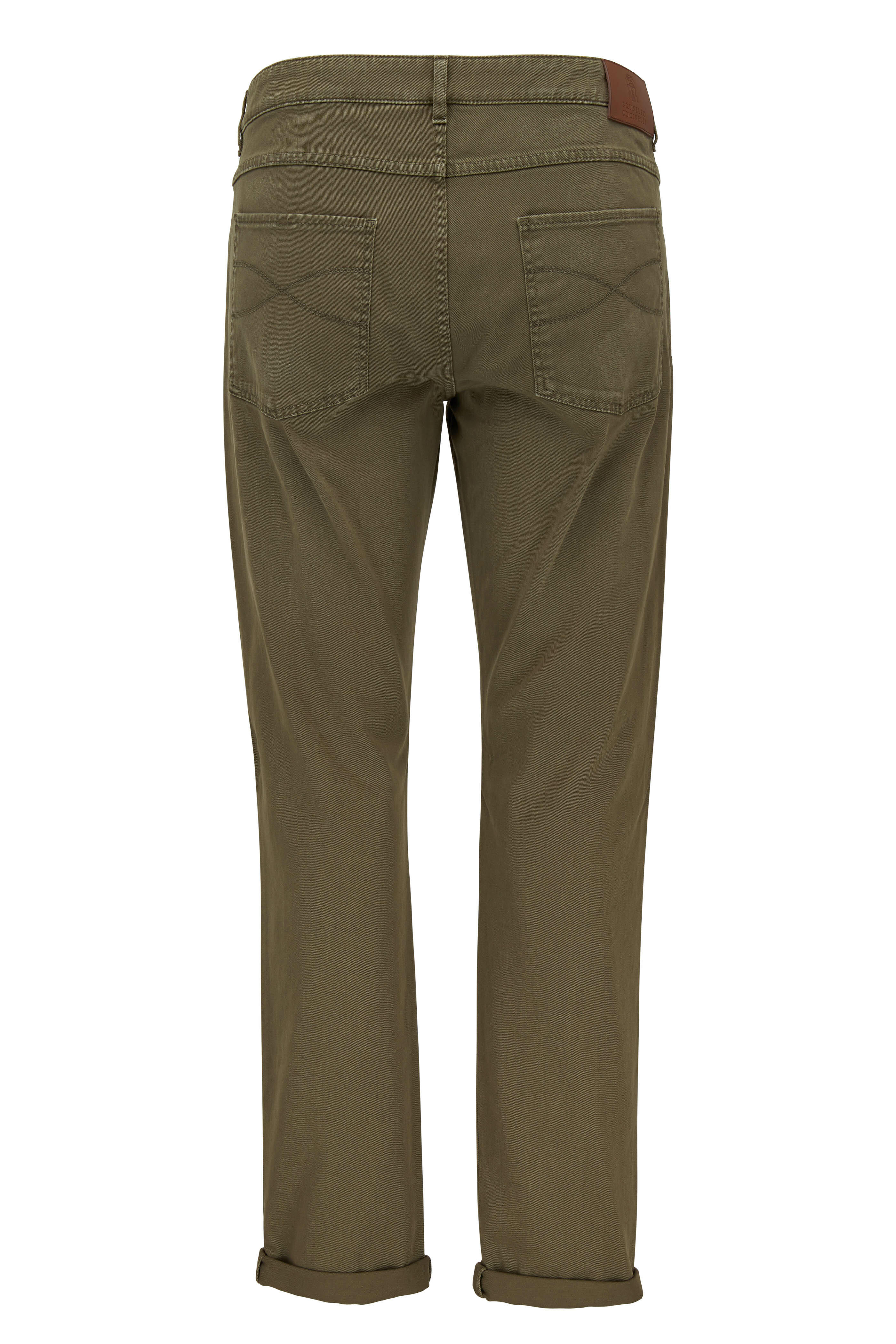 Brunello Cucinelli - Olive Five Pocket Skinny Fit Jean