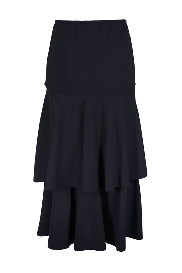 Dorothee Schumacher Modern Flow Black Tiered Midi Skirt - view 3