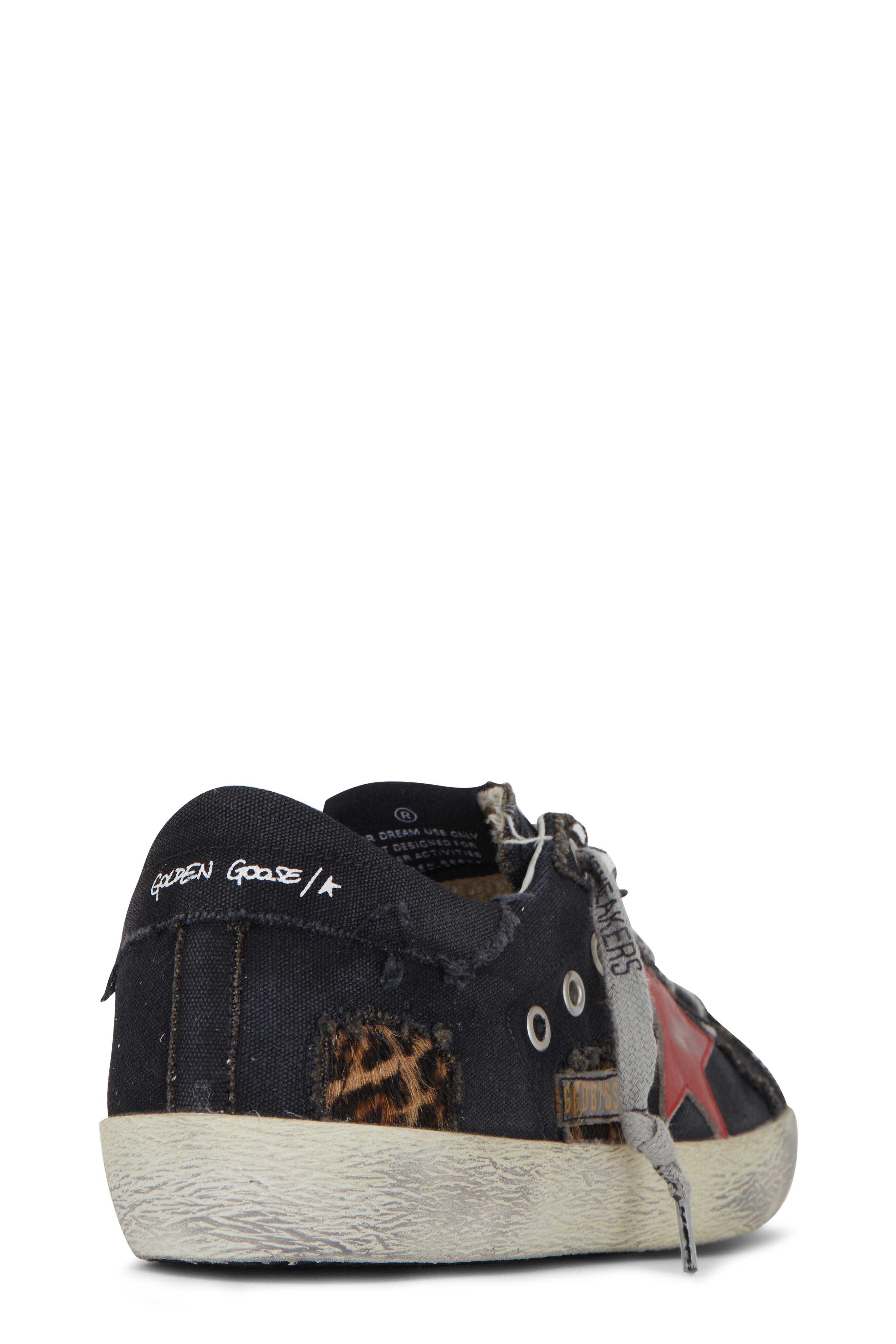Golden Goose - Super-Star Black Denim Red Star Low-Top Sneaker