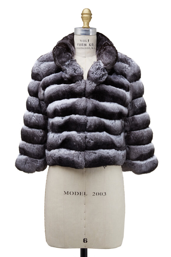 Oscar de la Renta Furs - Black & White Chinchilla Jacket