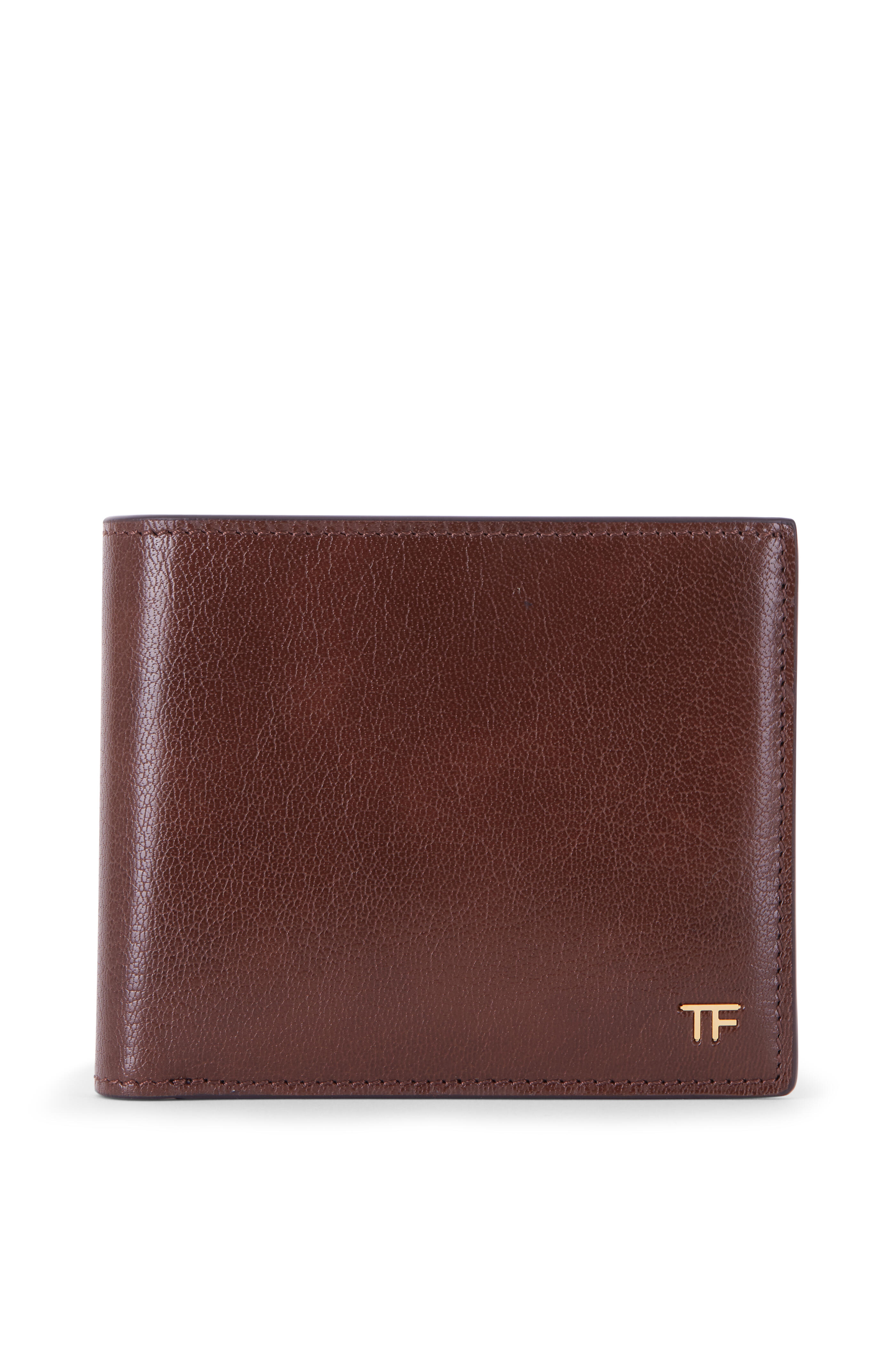 Tom Ford - Brown Grained Leather Bi-Fold Wallet | Mitchell