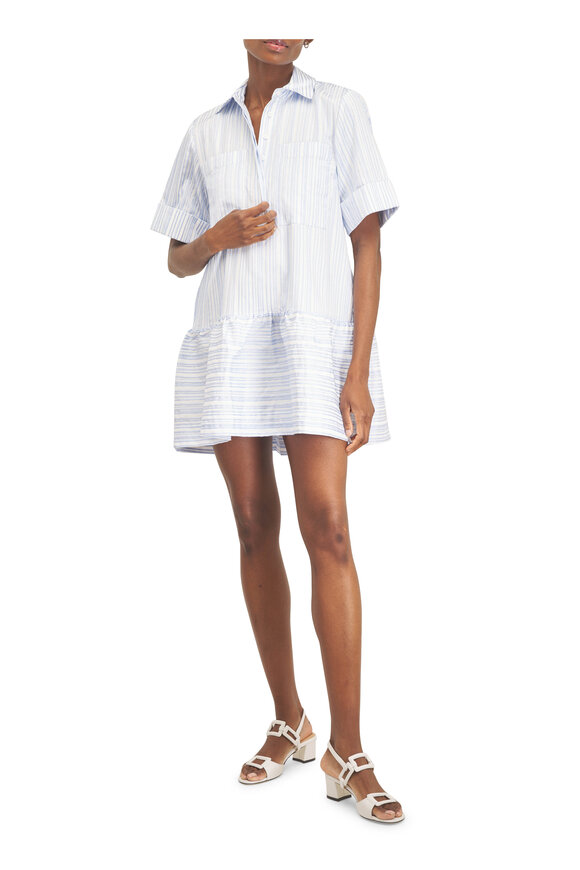 Simkhai Cris Blue & White Stripe Shirtdess - view 2