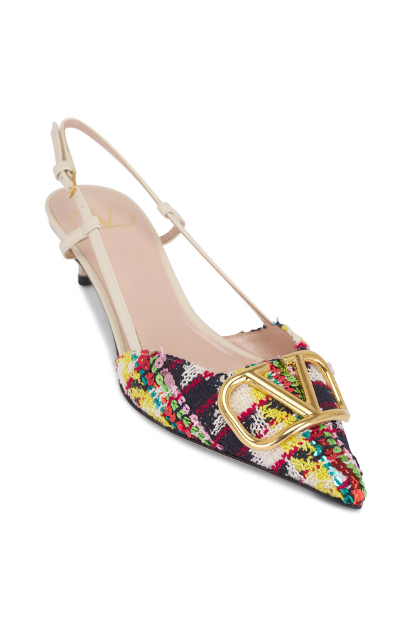 Valentino Garavani - Moon Black Mesh VLogo Slingback Pump, 60mm