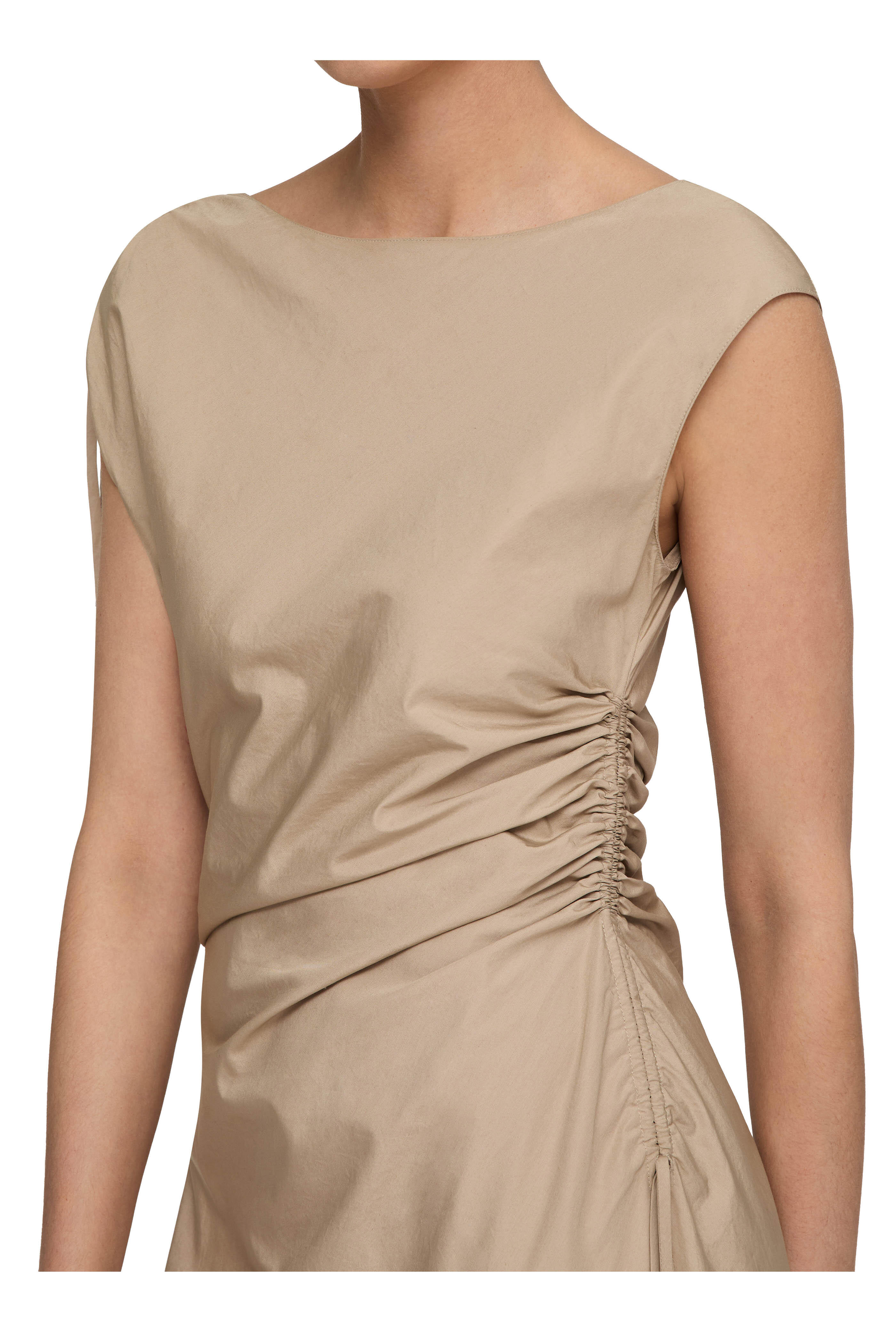 Lafayette 148 New York - Clay Gathered Tie Cap Sleeve Midi Dress