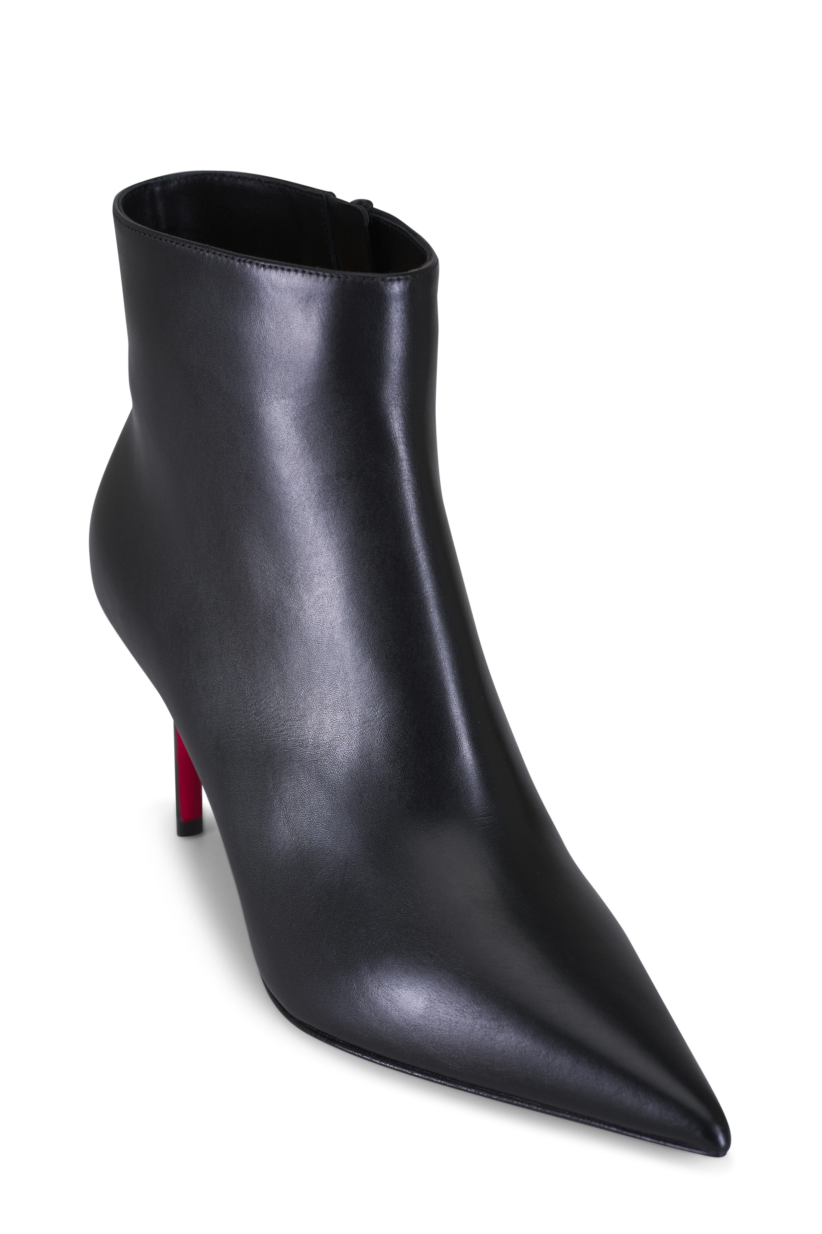 Christian Louboutin - Miss Z Black Leather Booties, 80mm - view 1