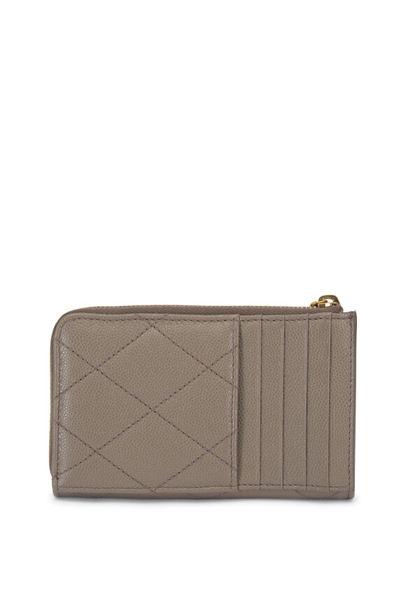 Saint Laurent Cassandre Light Taupe Quilted Leather Wallet - view 2