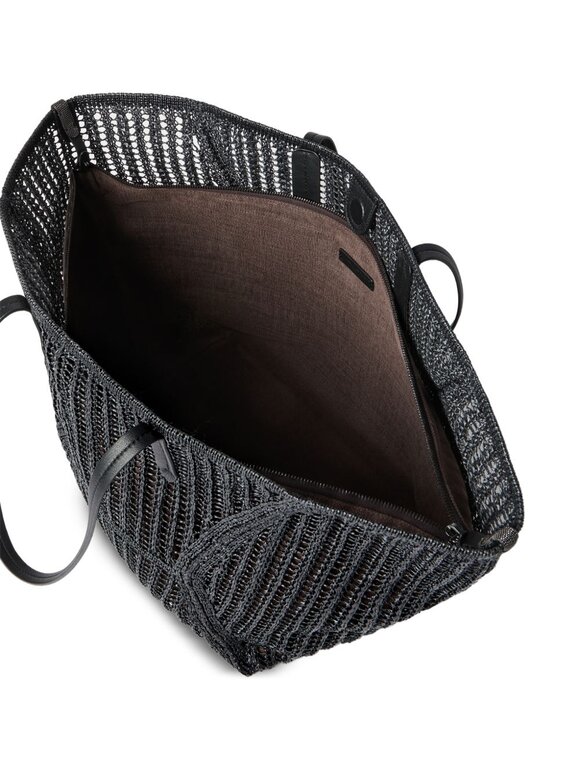 Brunello Cucinelli Medium Duo Black Raffia Tote - view 8