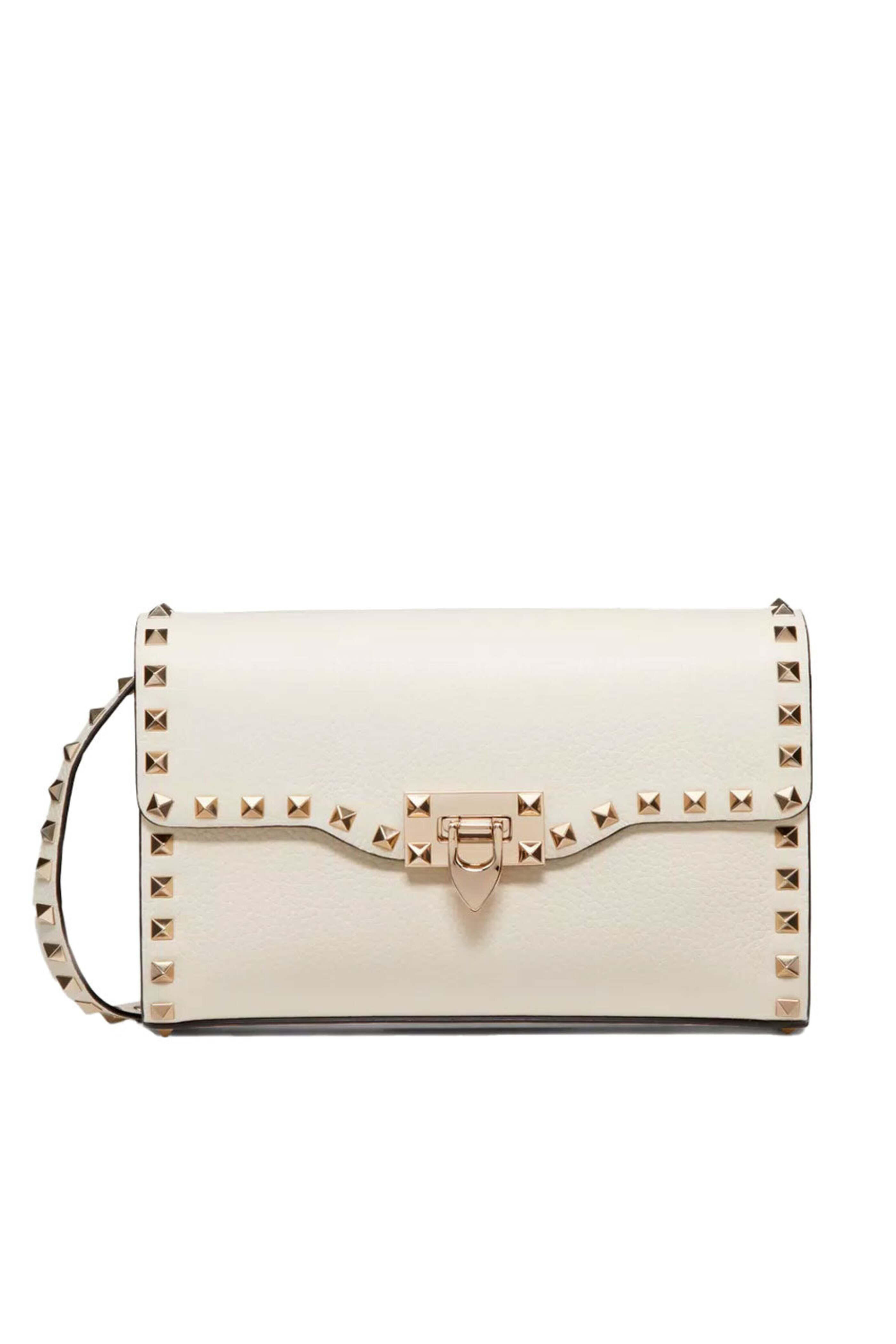 Valentino Garavani - Small Rockstud Crossbody Bag in Light Ivory