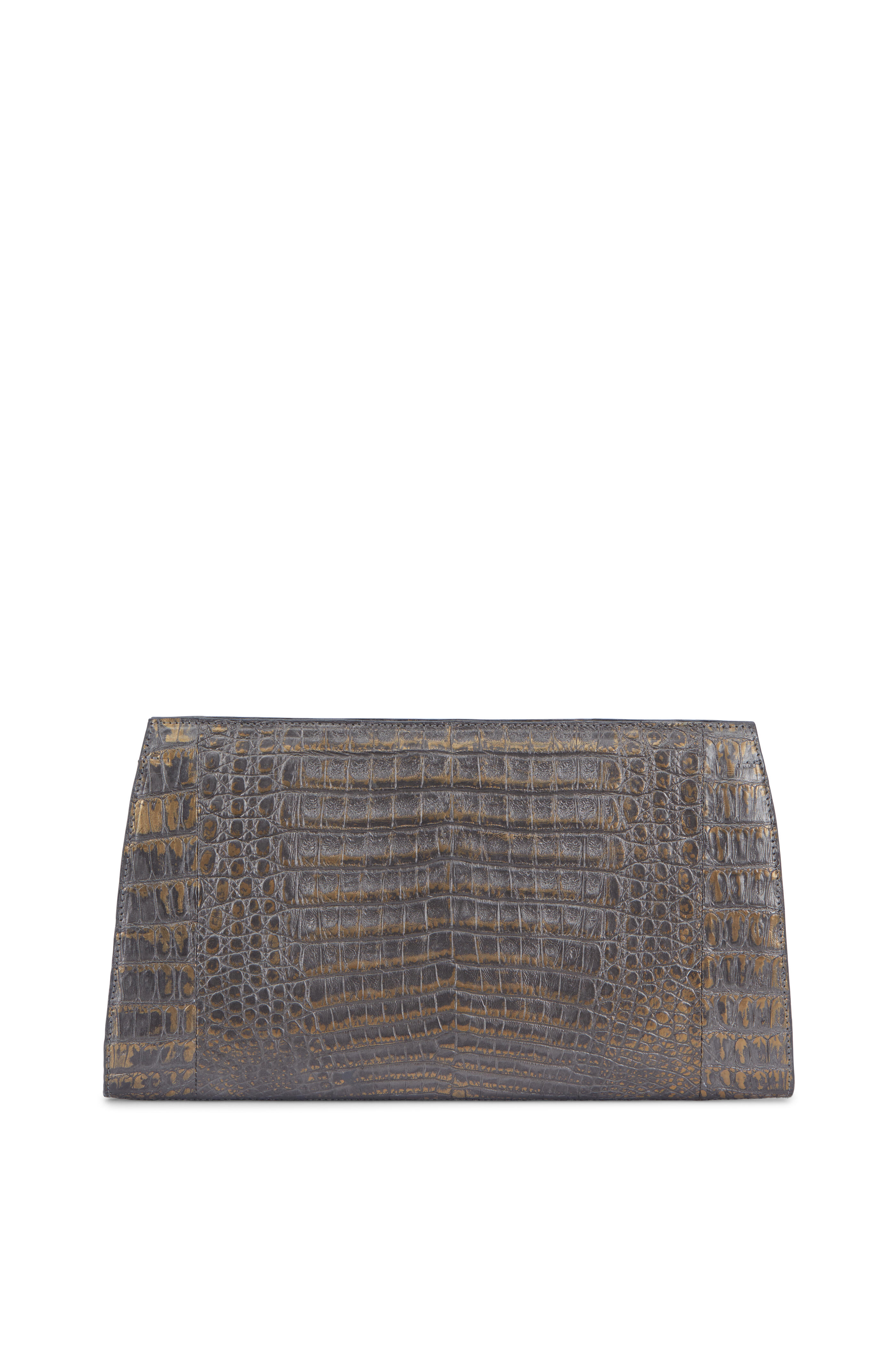 Nancy Gonzalez Wristlet Clutch in Metallic Bronze | MTYCI