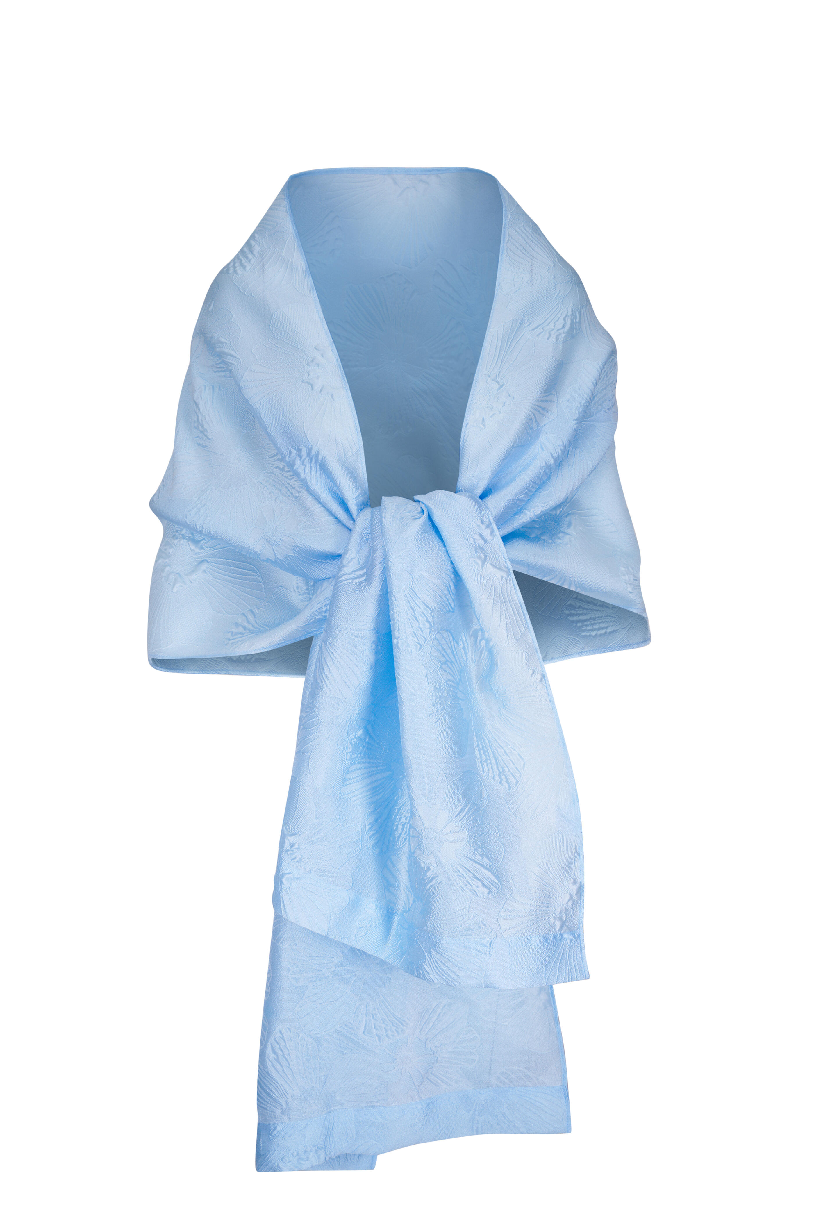 Talbot Runhof - Cornflower Blue Anemone Jacquard Stole