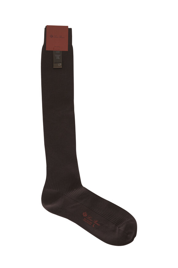 Loro Piana Demitasse Coffee Wish Wool Socks - view 1
