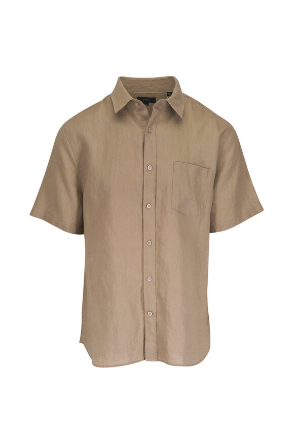 Vince Teak Linen Button Up Shirt - view 1
