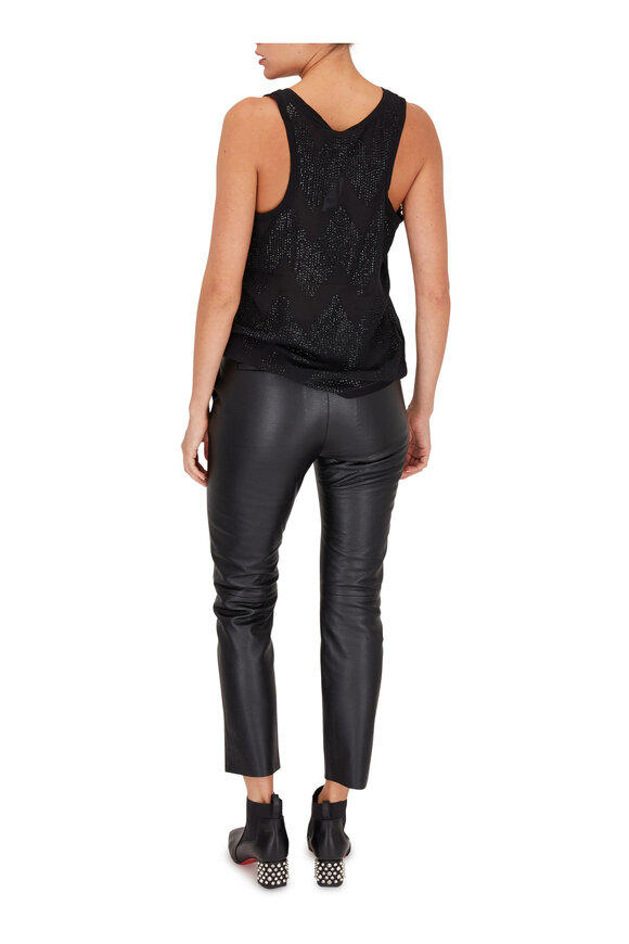 Nili Lotan - Montauk Black Stamped Leather Pant