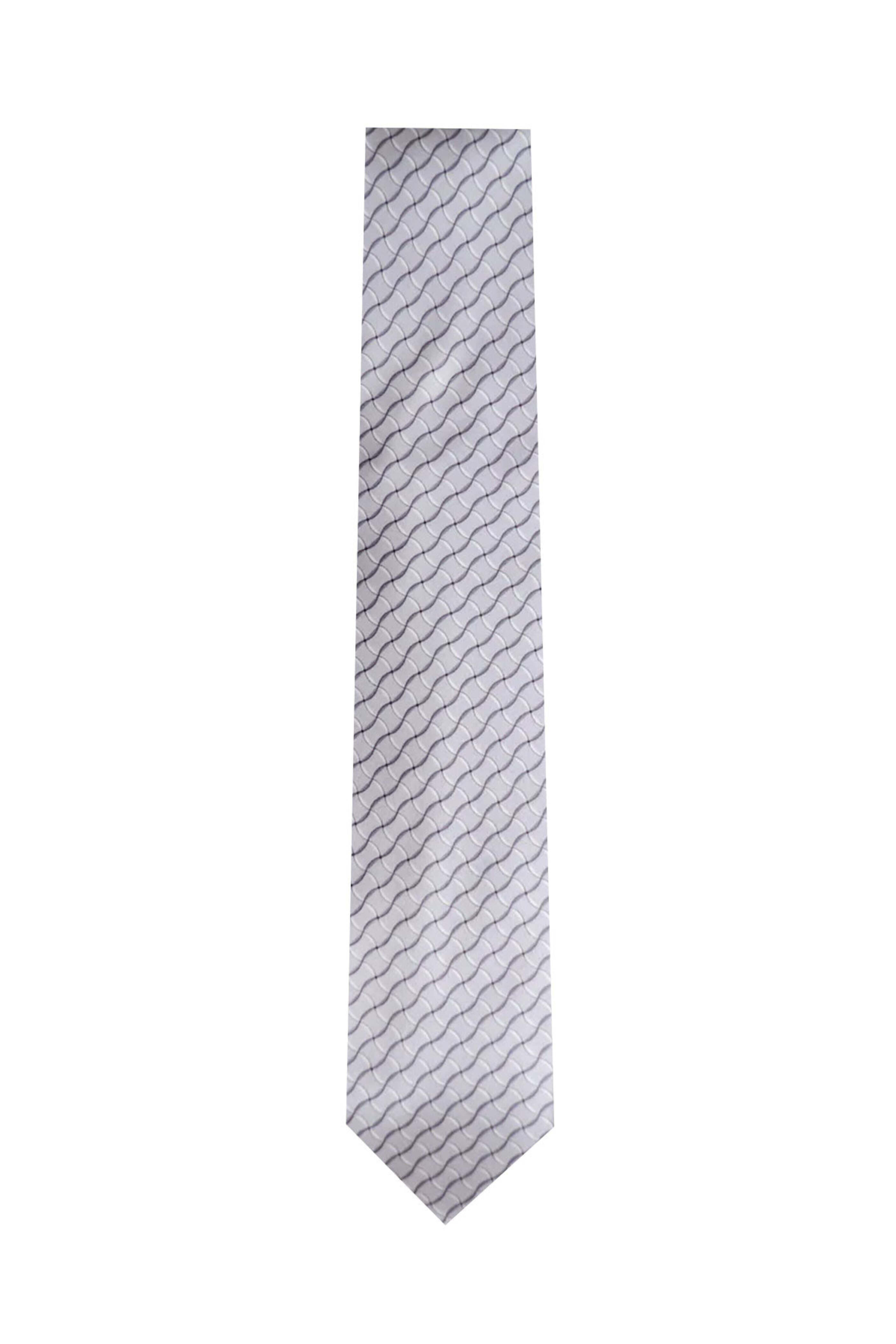Dolce Punta - Grey and Black Groovy Square Silk 11 Fold Tie