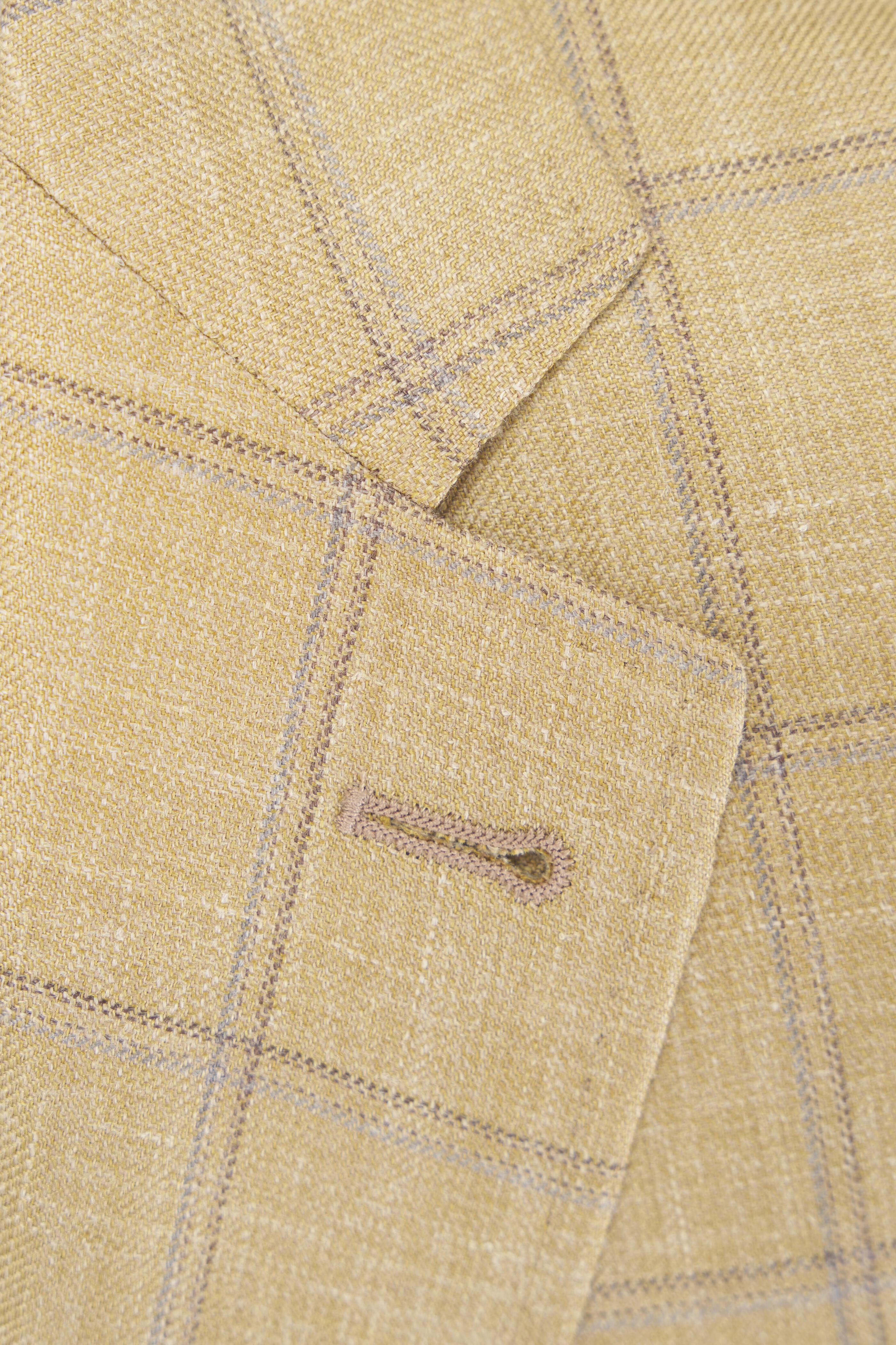 Canali - Yellow Paned Cashmere, Linen, & Silk Sportcoat - view 3