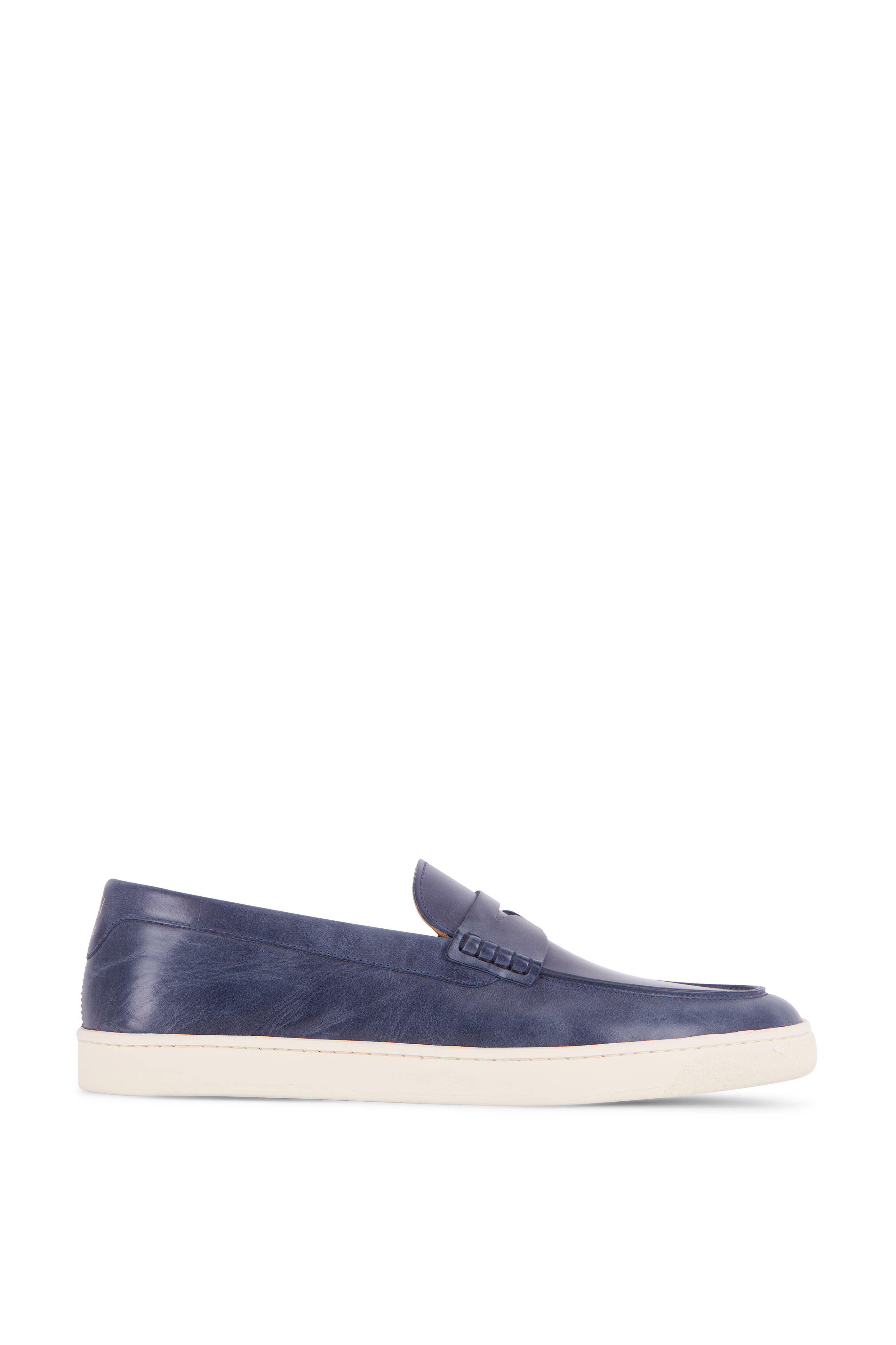Brunello Cucinelli - Navy Leather Hybrid Flex Loafer
