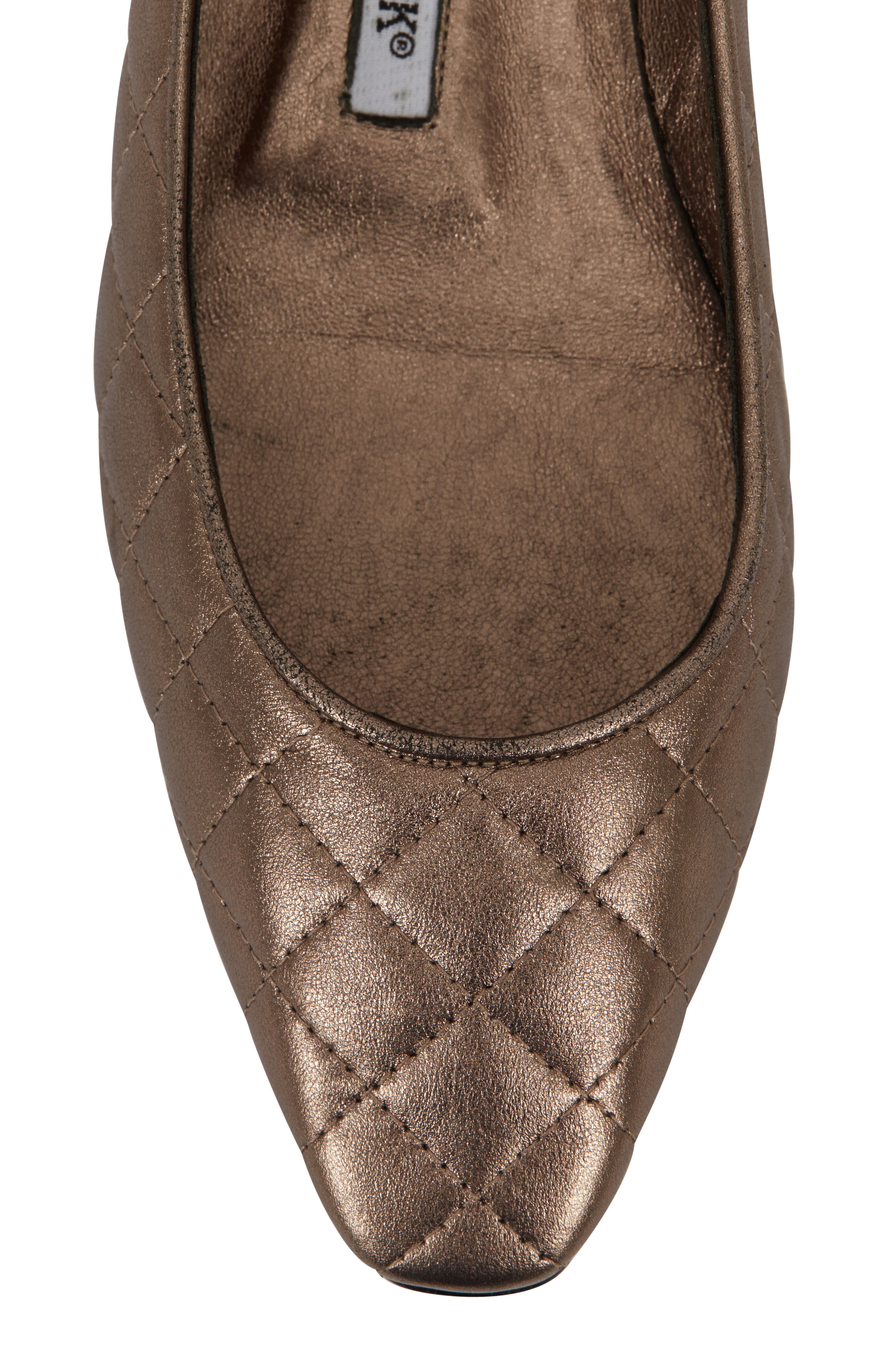 Manolo Blahnik - Giungla Pewter Quilted Leather Ballerina Flat