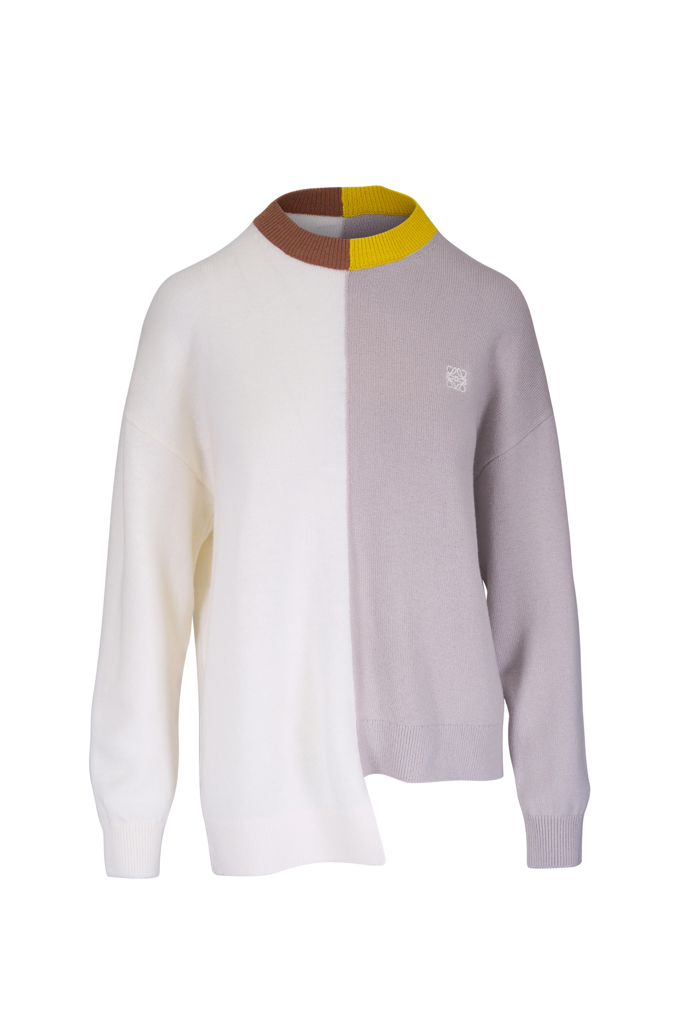 Loewe - Asymmetric Mustard & Bronze Colorblock Sweater