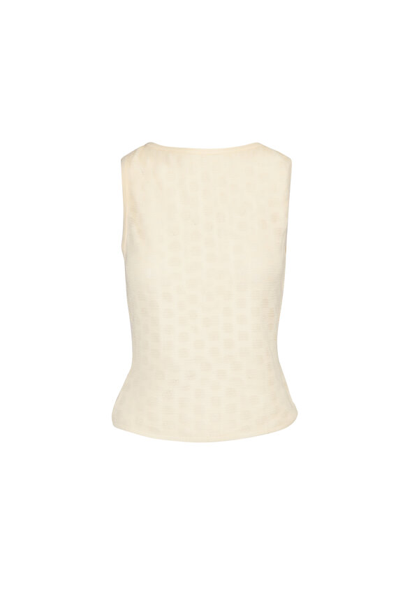 Tanya Taylor Charlisa Cream Textured Knit Tank Top - view 1