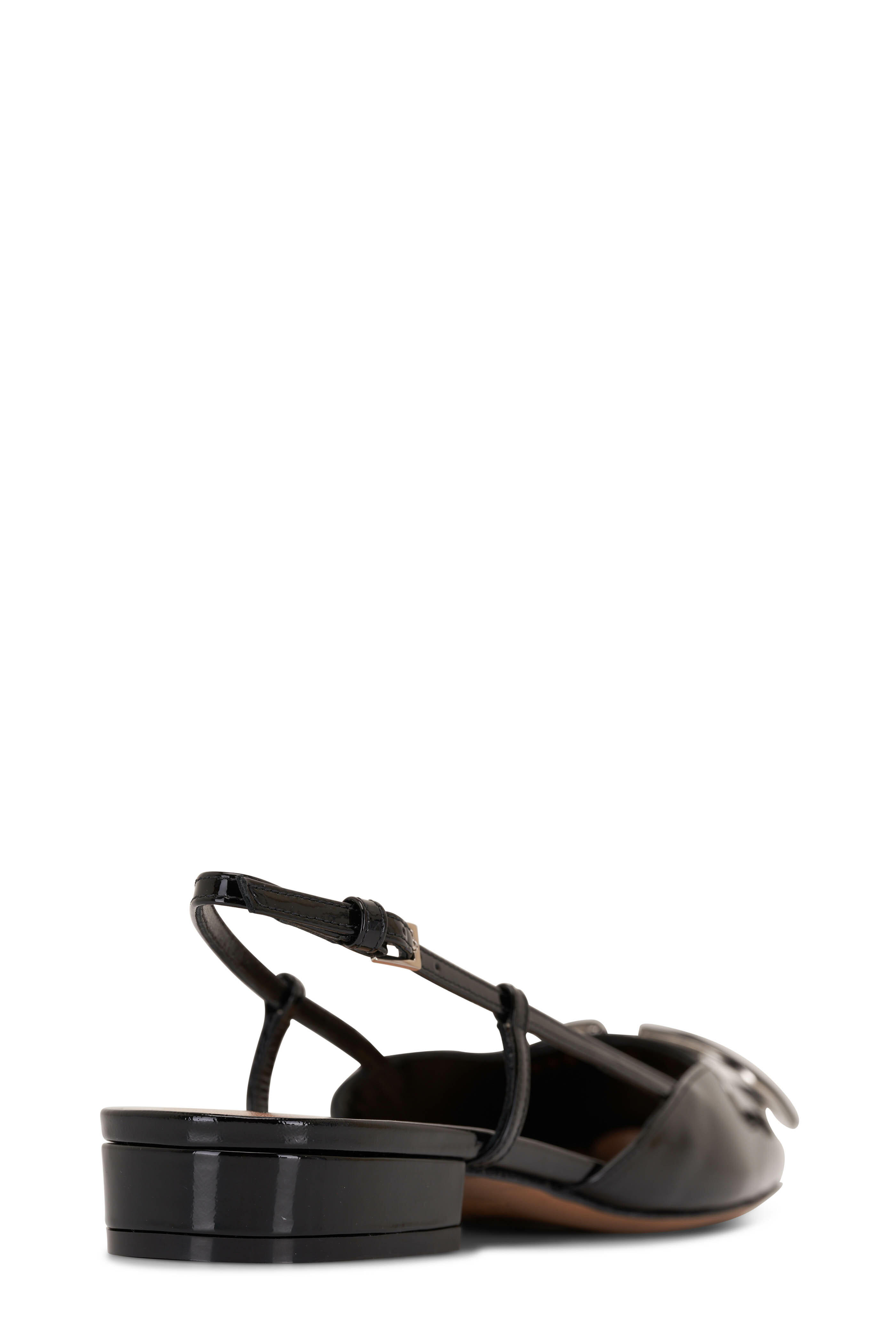 Valentino Garavani - Black VLogo Patent Leather Slingback Valentino Garavani - Black VLogo Patent Leather Slingback