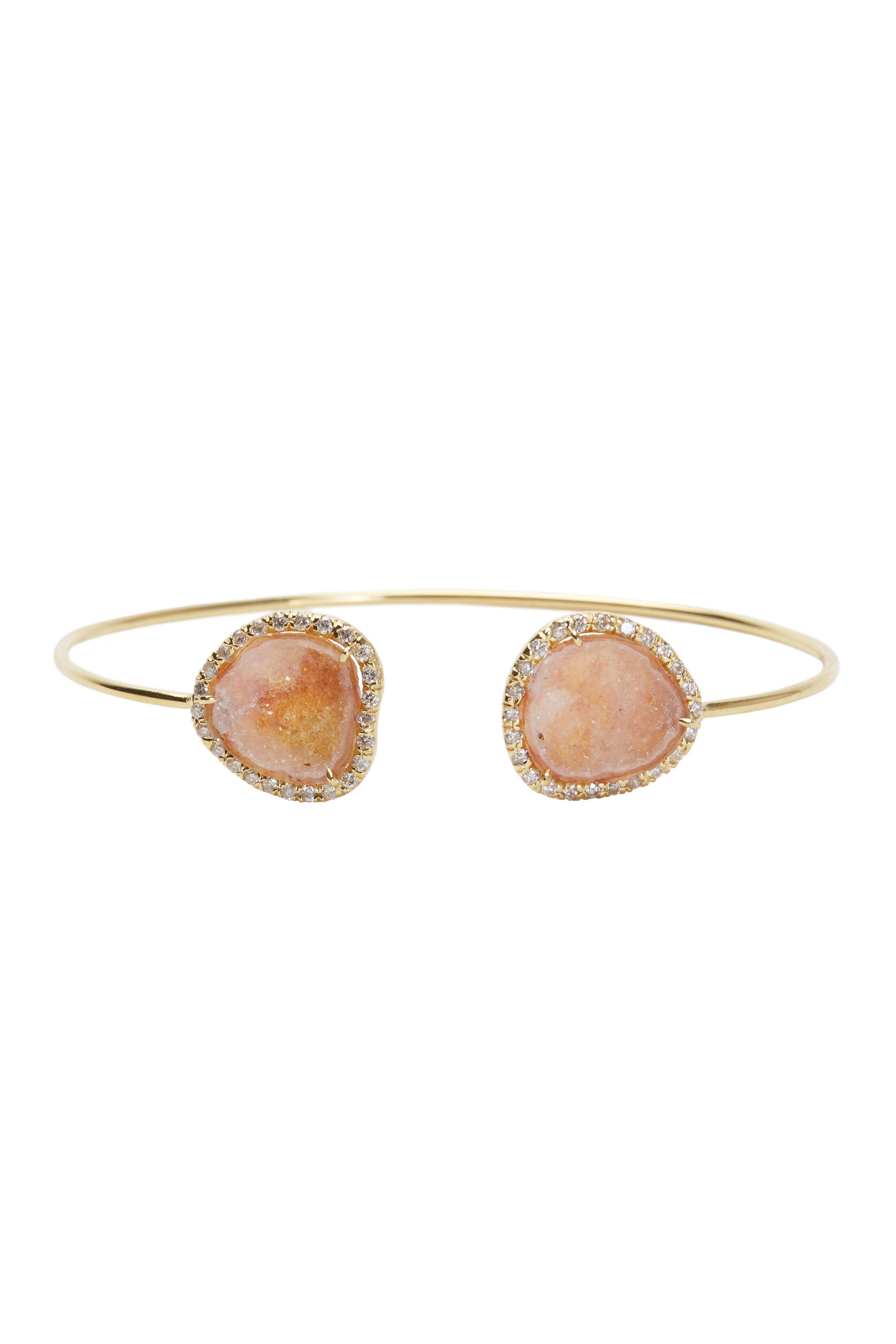 Kimberly McDonald - Yellow Gold Geode Diamond Wire Cuff Bracelet