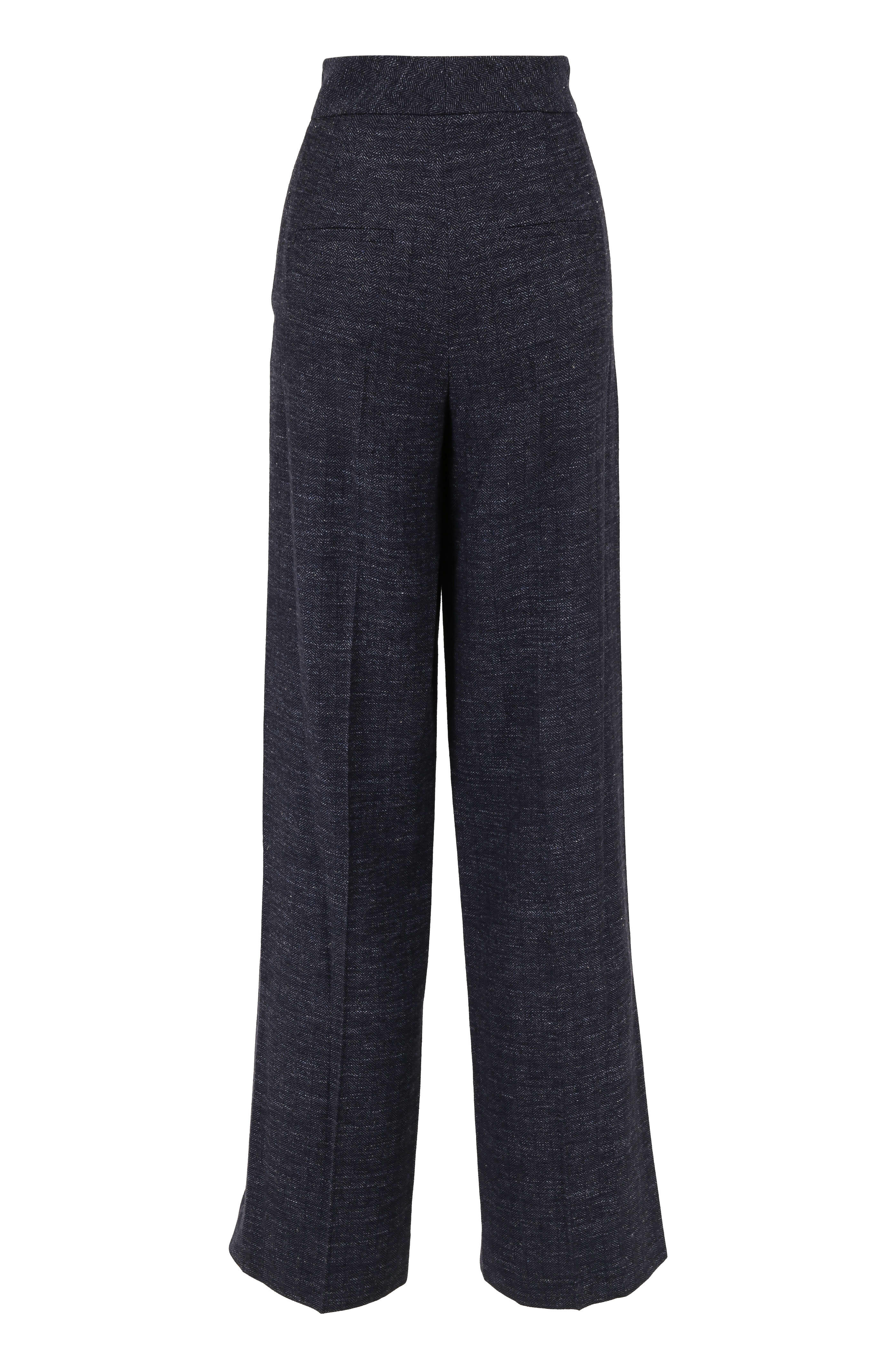 Veronica Beard - Tuli Navy High-Rise Wide Leg Pant