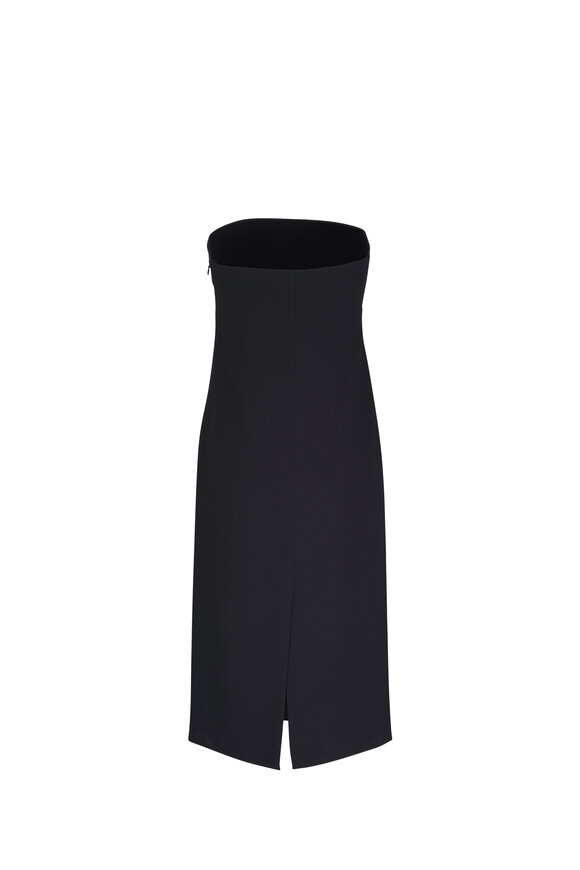 Vince - Black Strapless Draped Dress