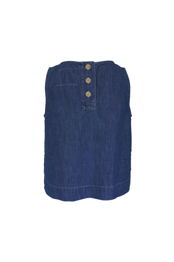 Frank & Eileen Shelley Shell Distressed Indigo Wash Tank - view 2
