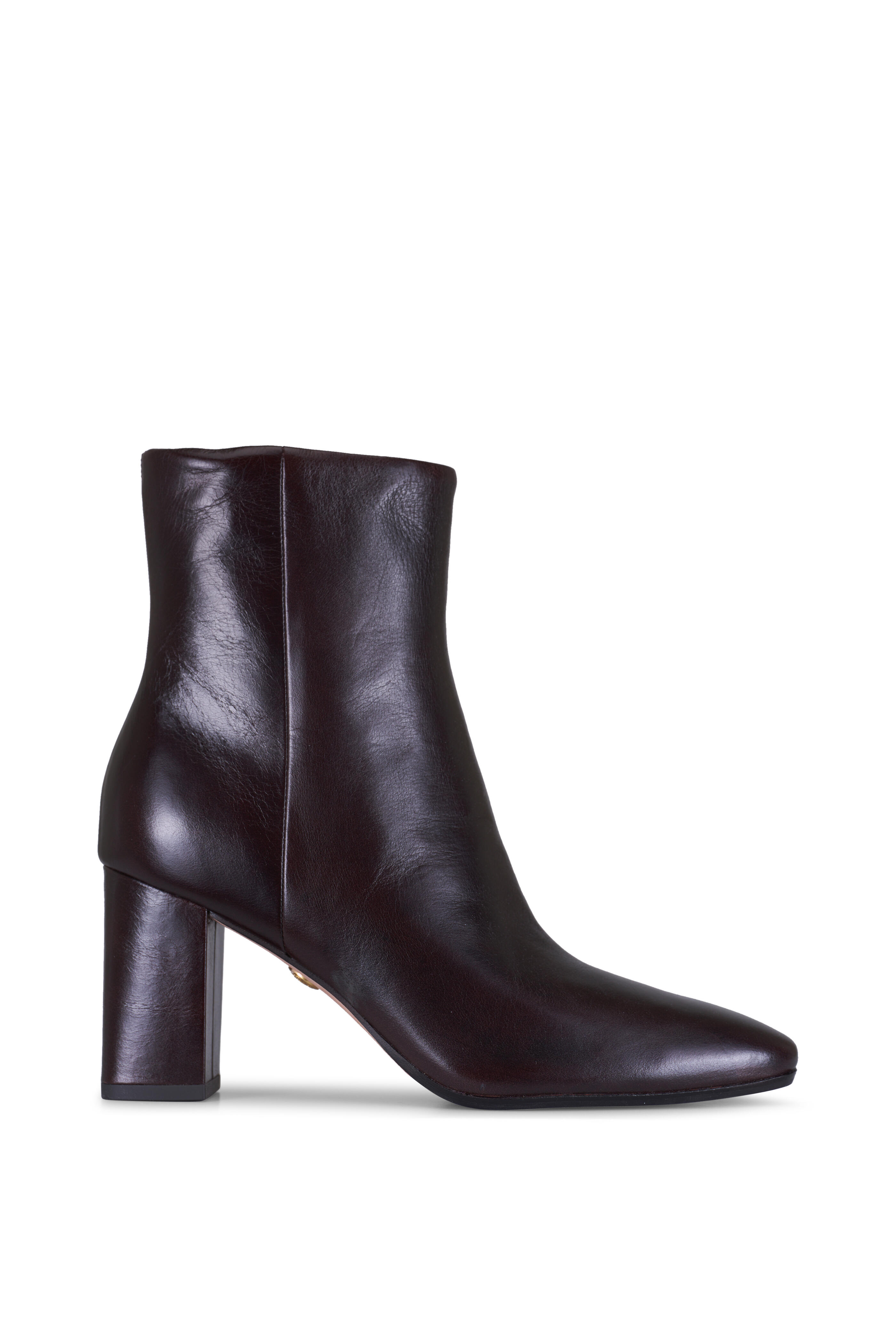 Veronica Beard - Cera Dark Raisin Crackled Leather Boot, 75mm