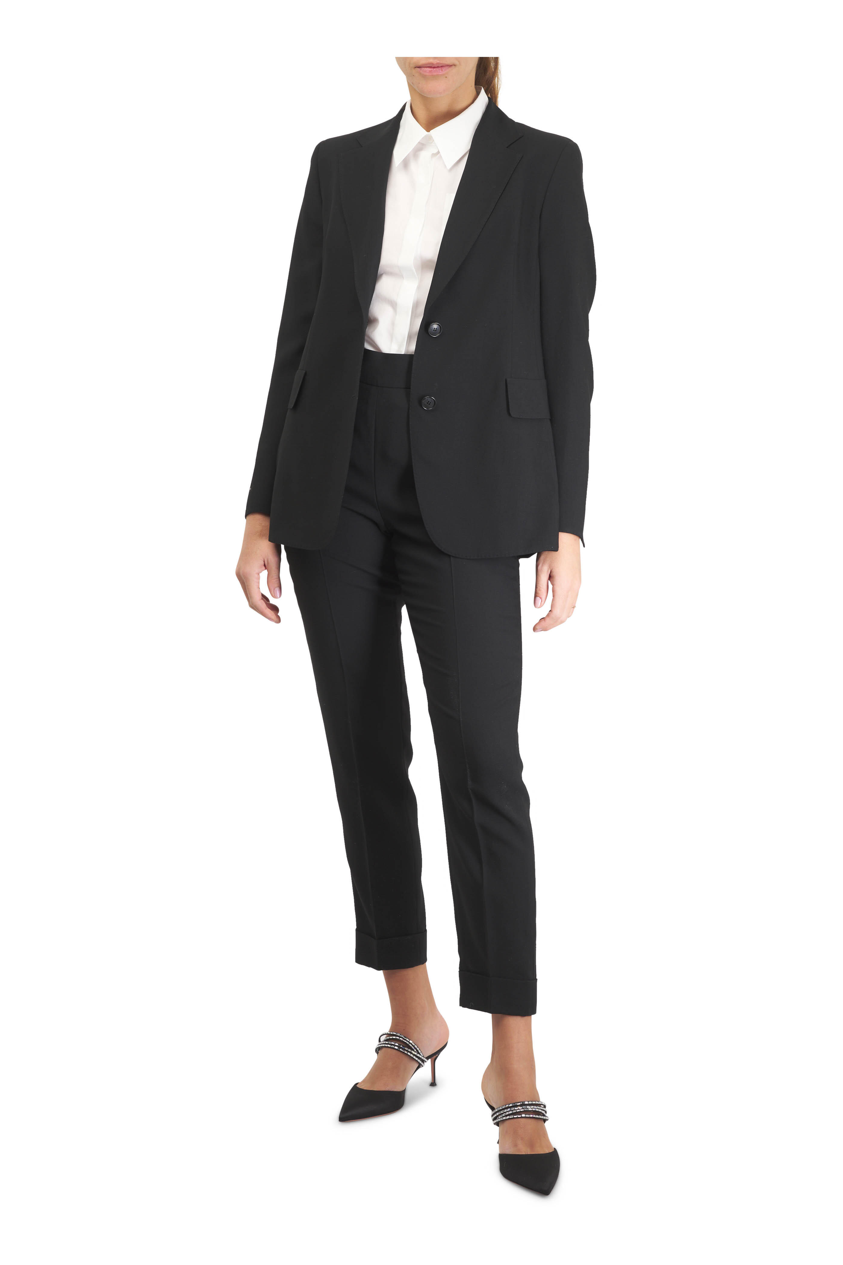 Akris - Chris Black Cuffed Ankle Pant