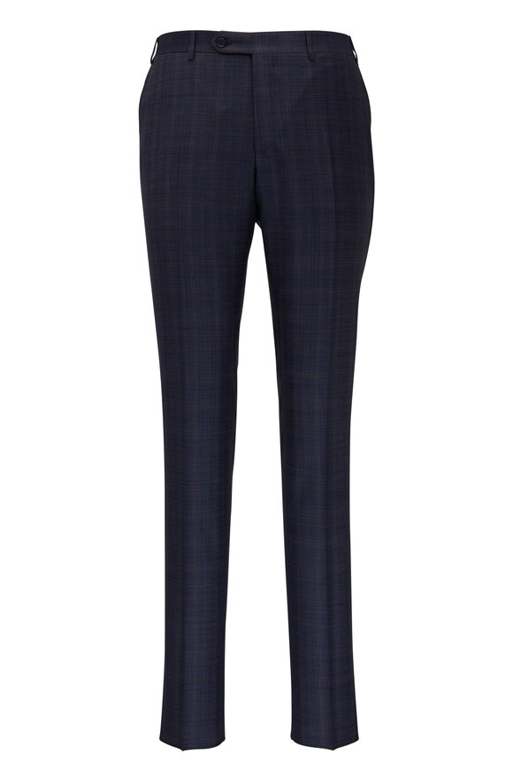 Canali - Super 130s Navy Blue Windowpane Wool Suit