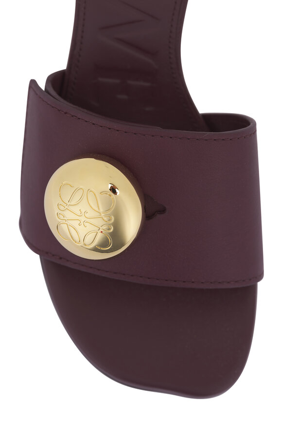 Loewe Burgundy Pebble Leather Sandal, 45mm - view 6