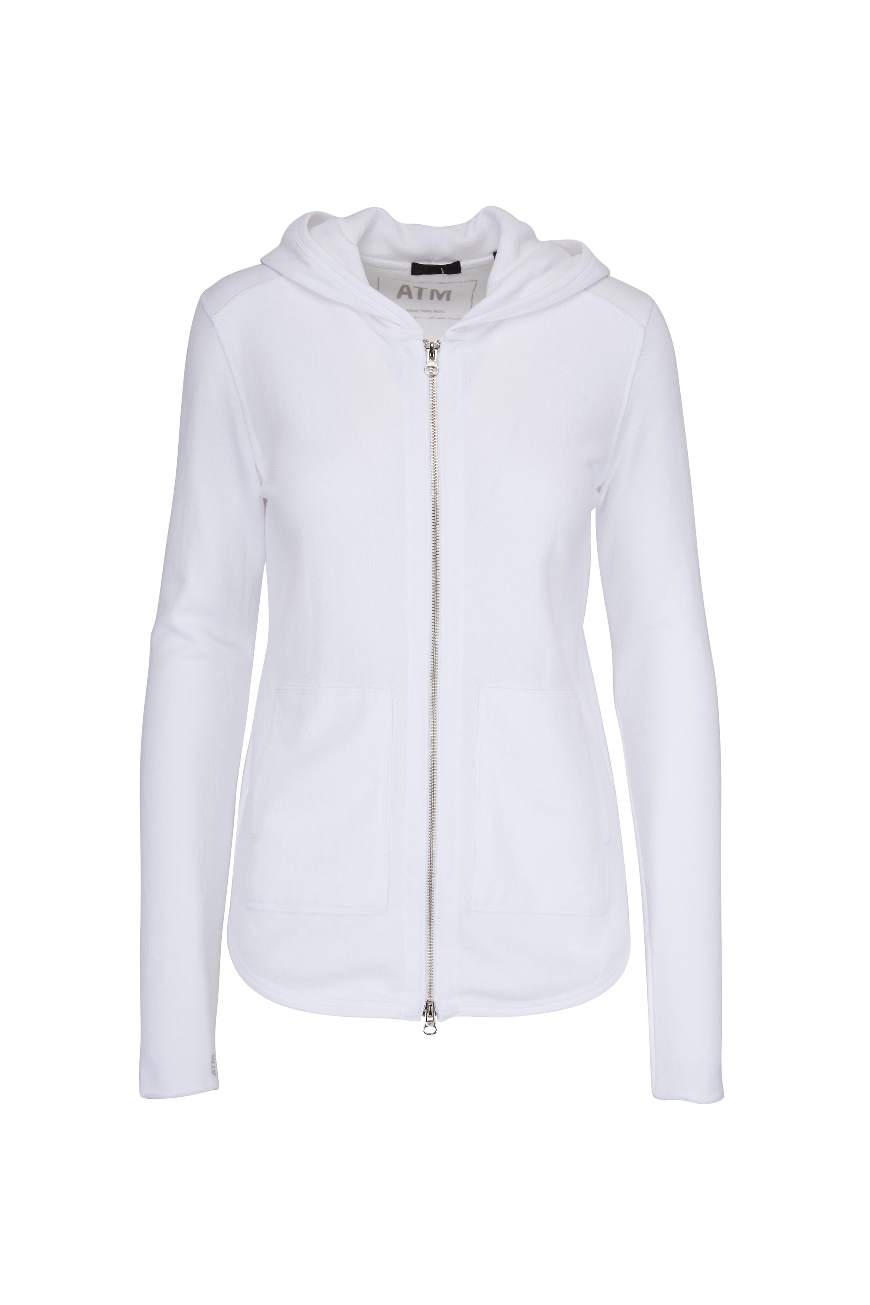 A T M - White French Terry Zip Hoodie