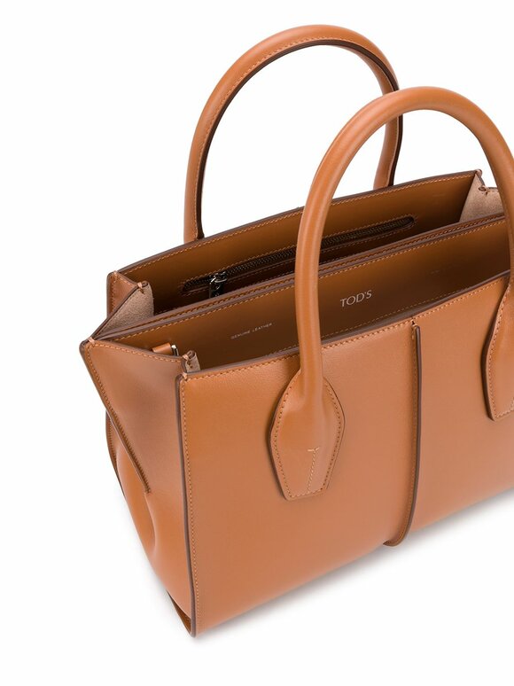 Tod's - Manici Cognac Leather Medium Shopper Tote