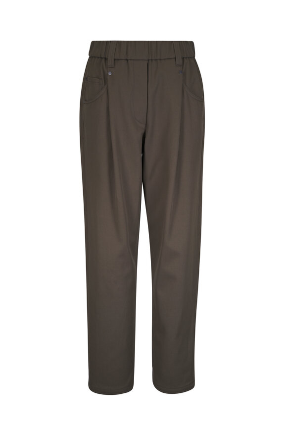 Brunello Cucinelli - Black Cotton Gabardine Straight Leg Pant