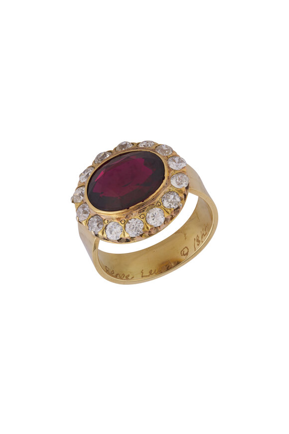 Renee Lewis 18k Gold Diamond & Garnet Ring