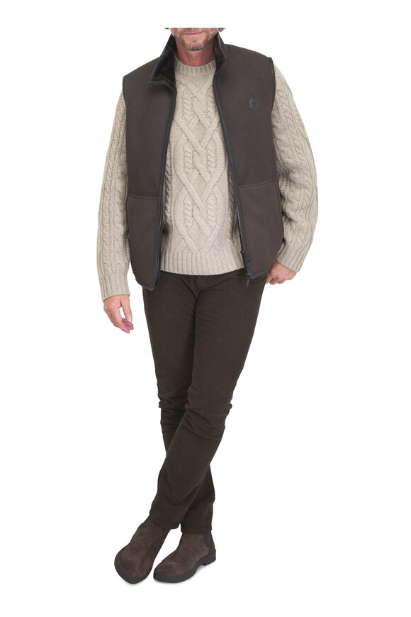 Moncler Rysfen Brown Reversible Down Vest - view 2