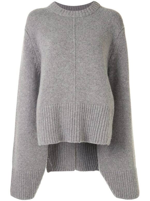 Khaite - Virginia Gray Cashmere Mock Neck Sweater