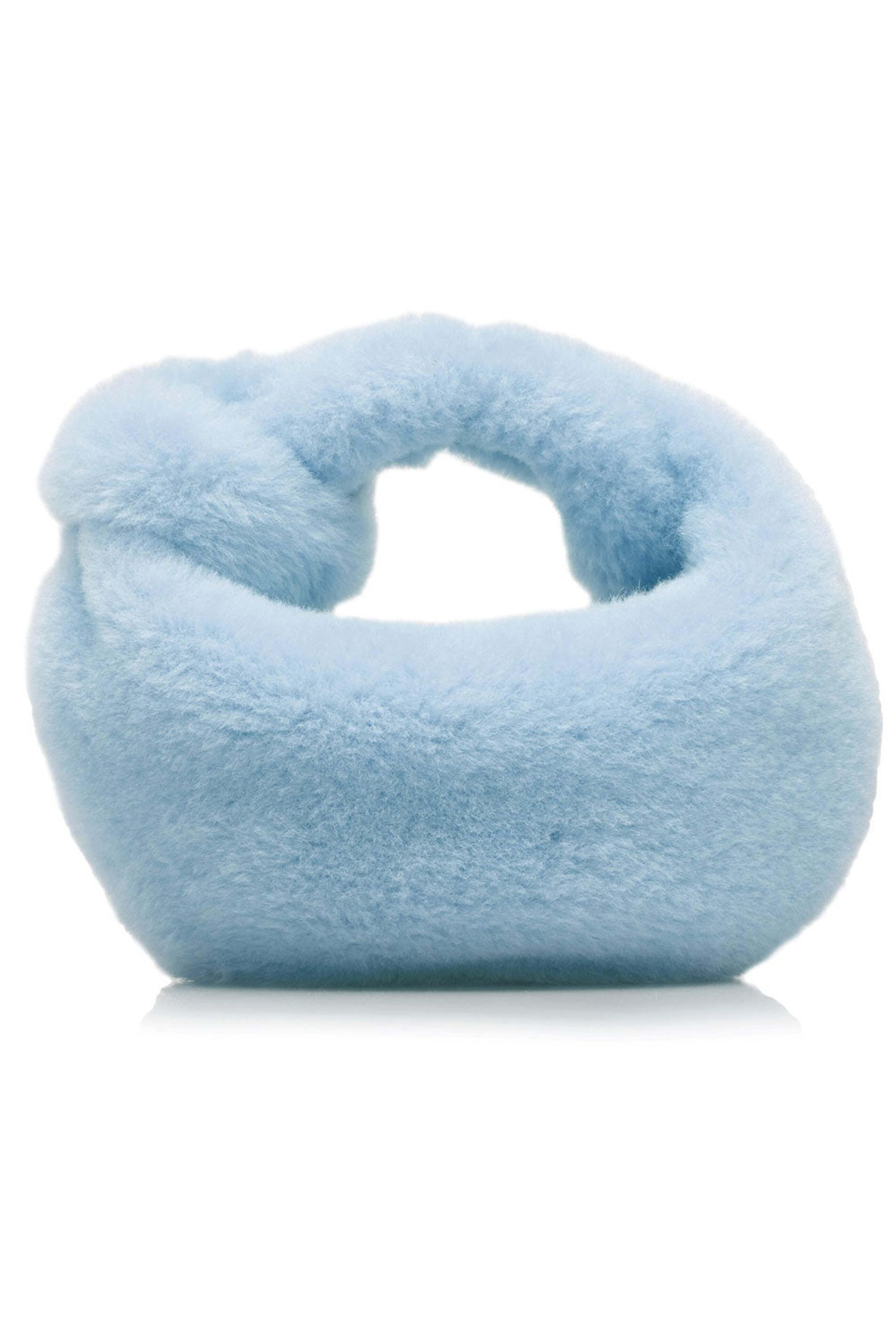 Bottega Veneta - Mini Jodie Shearling Bag in Pale Blue