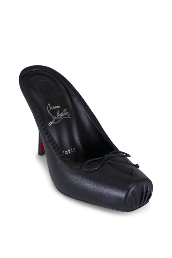 Christian Louboutin Cassia Black Leather Mule, 100mm