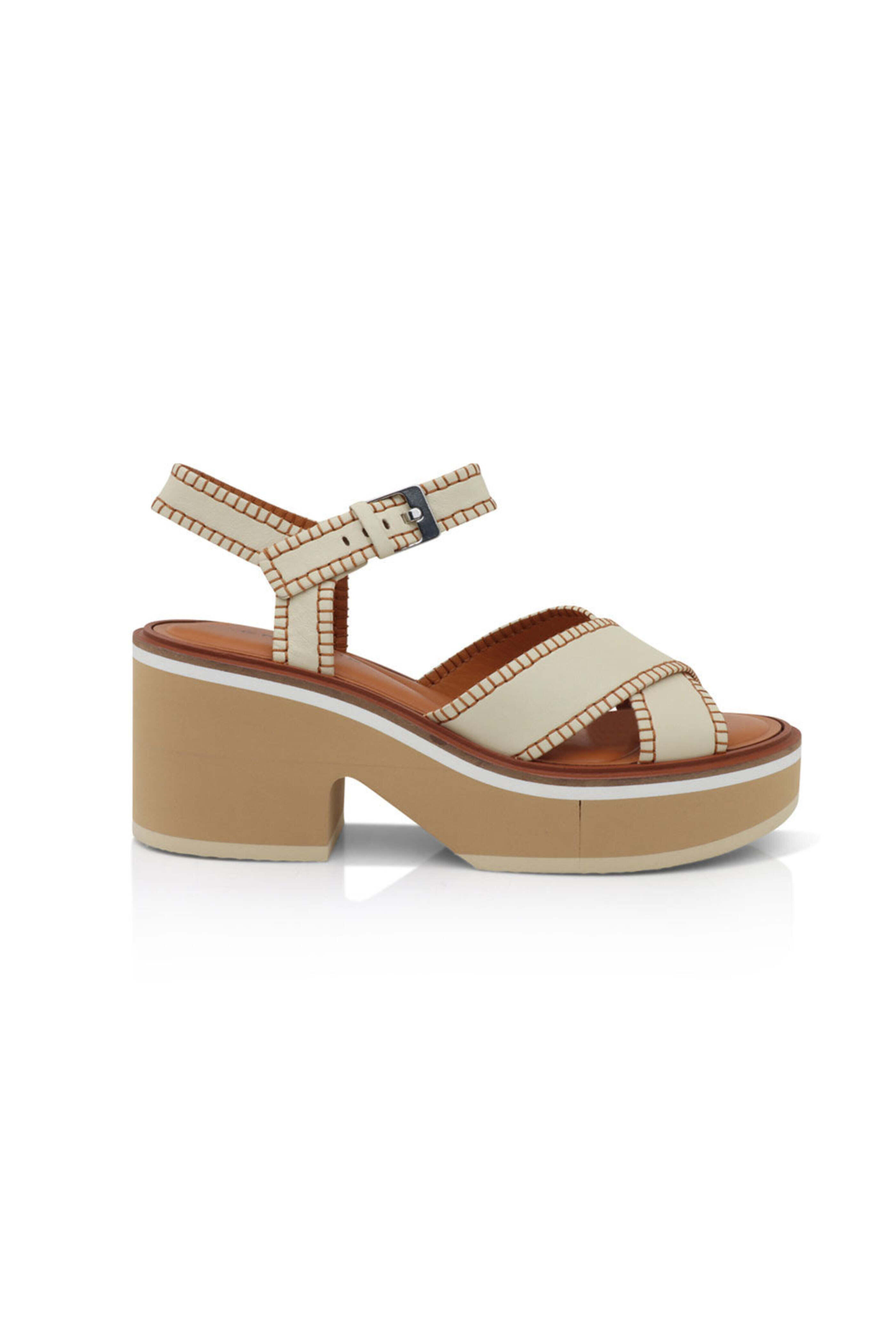Robert Clergerie - Charline Leather Platform Sandals in Raffia