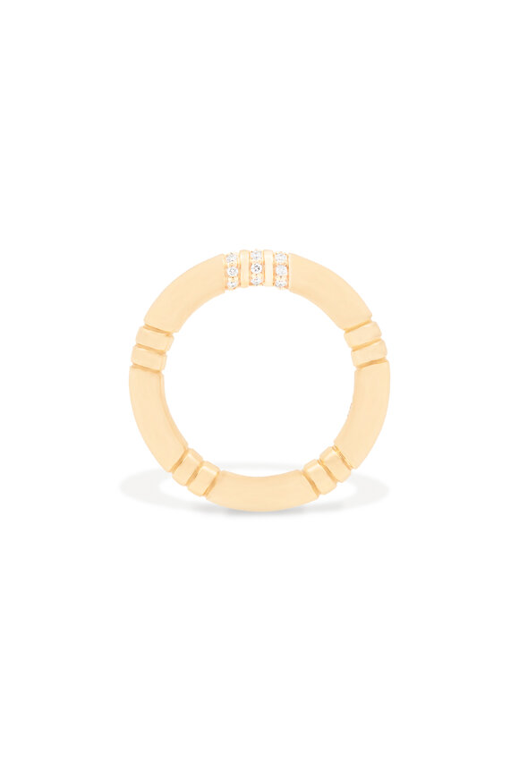 Campbell + Charlotte 14k Yellow Gold Crew Diamond Stacking Ring - view 2