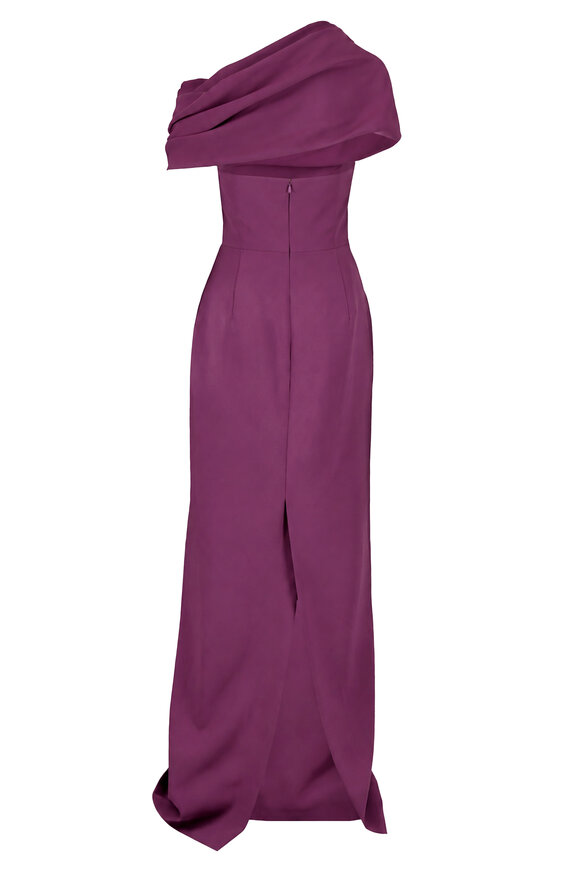 Carolina Herrera Sofia Plum Column Gown - view 2