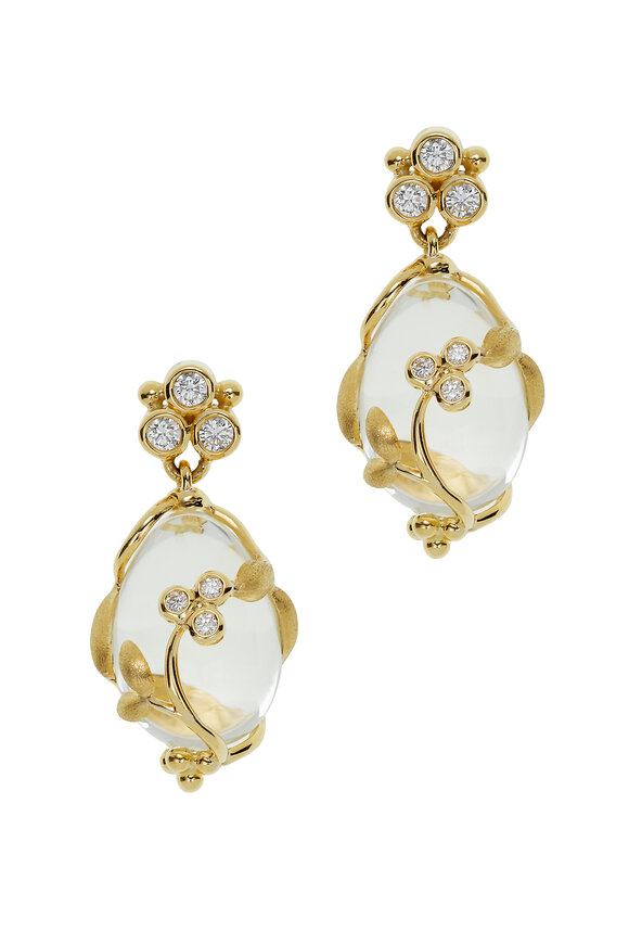 Temple St. Clair - 18K Yellow Gold Crystal & Diamond Vine Earrings