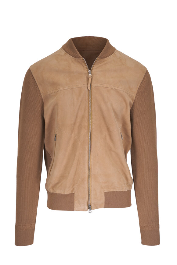 Tom Ford Camel Suede Front Zip Jacket