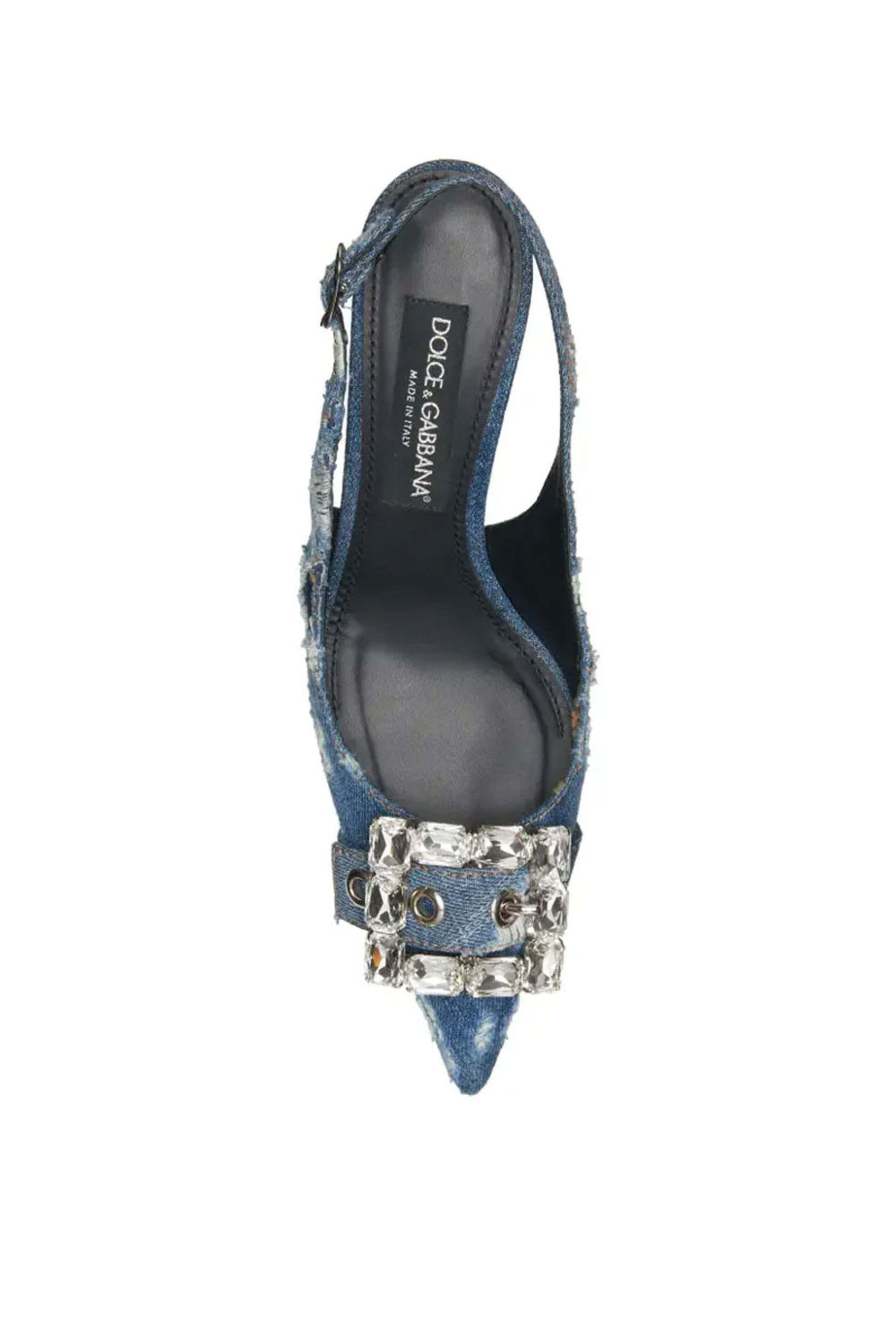 Dolce & Gabbana - Patchwork Denim Slingbacks in Cobalto Scuro
